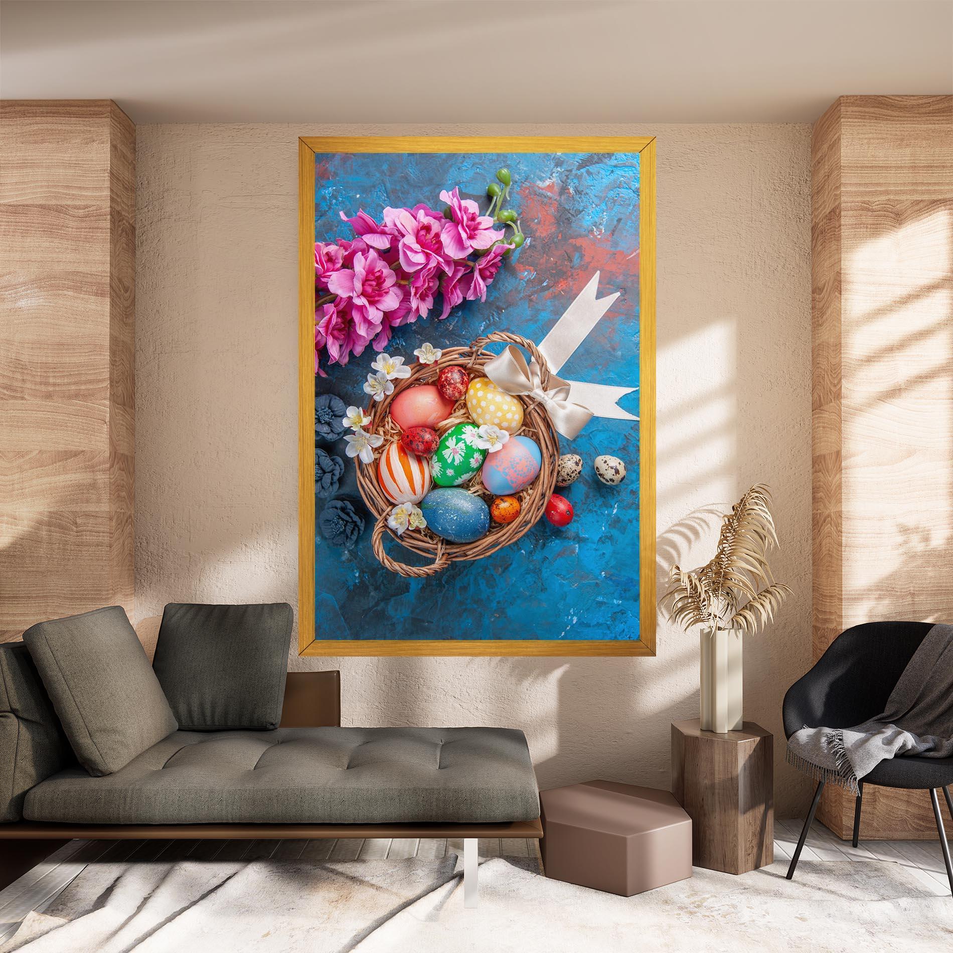 Vászonkép Colored Easter Eggs mockup 8