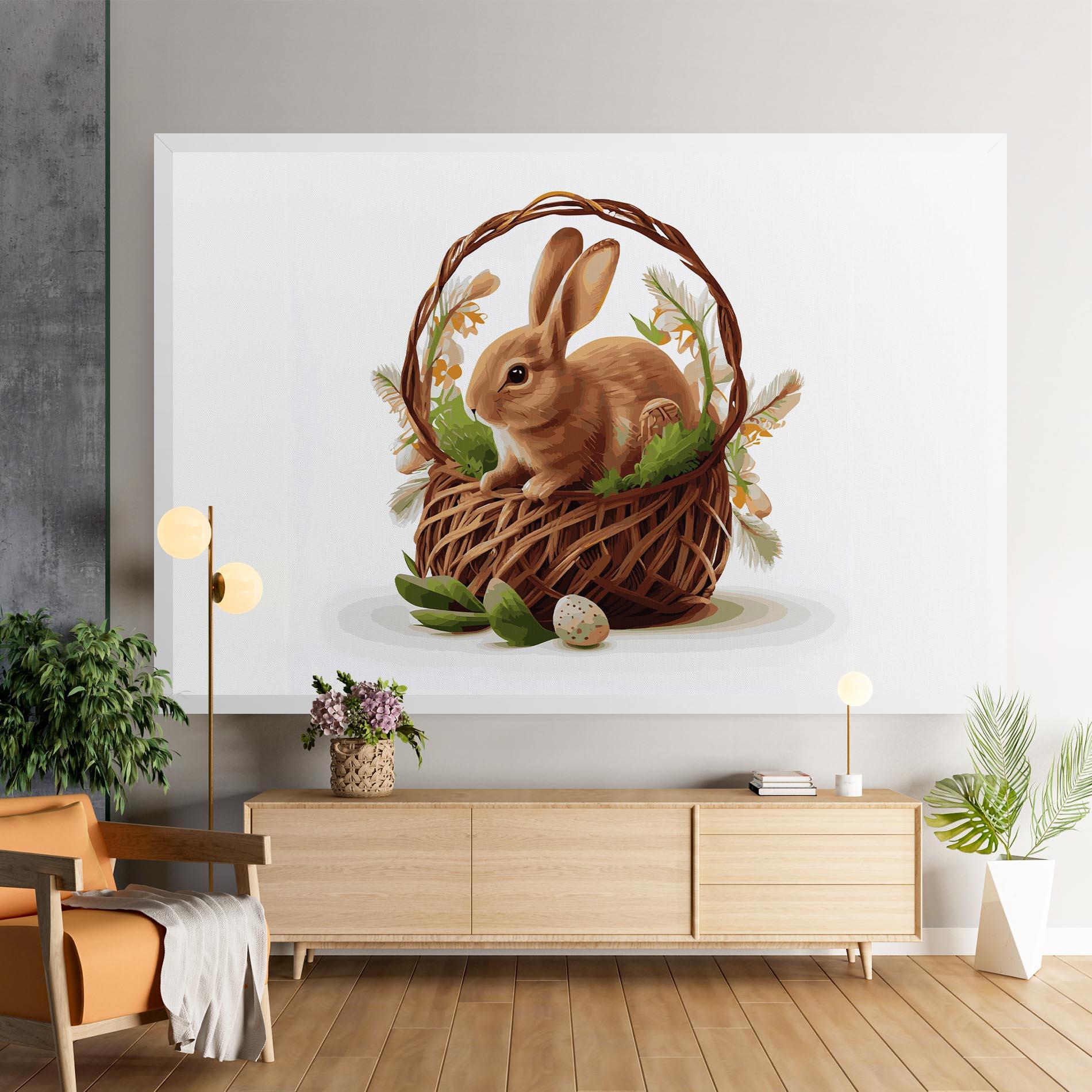 Vászonkép Bunny In Basket mockup 9