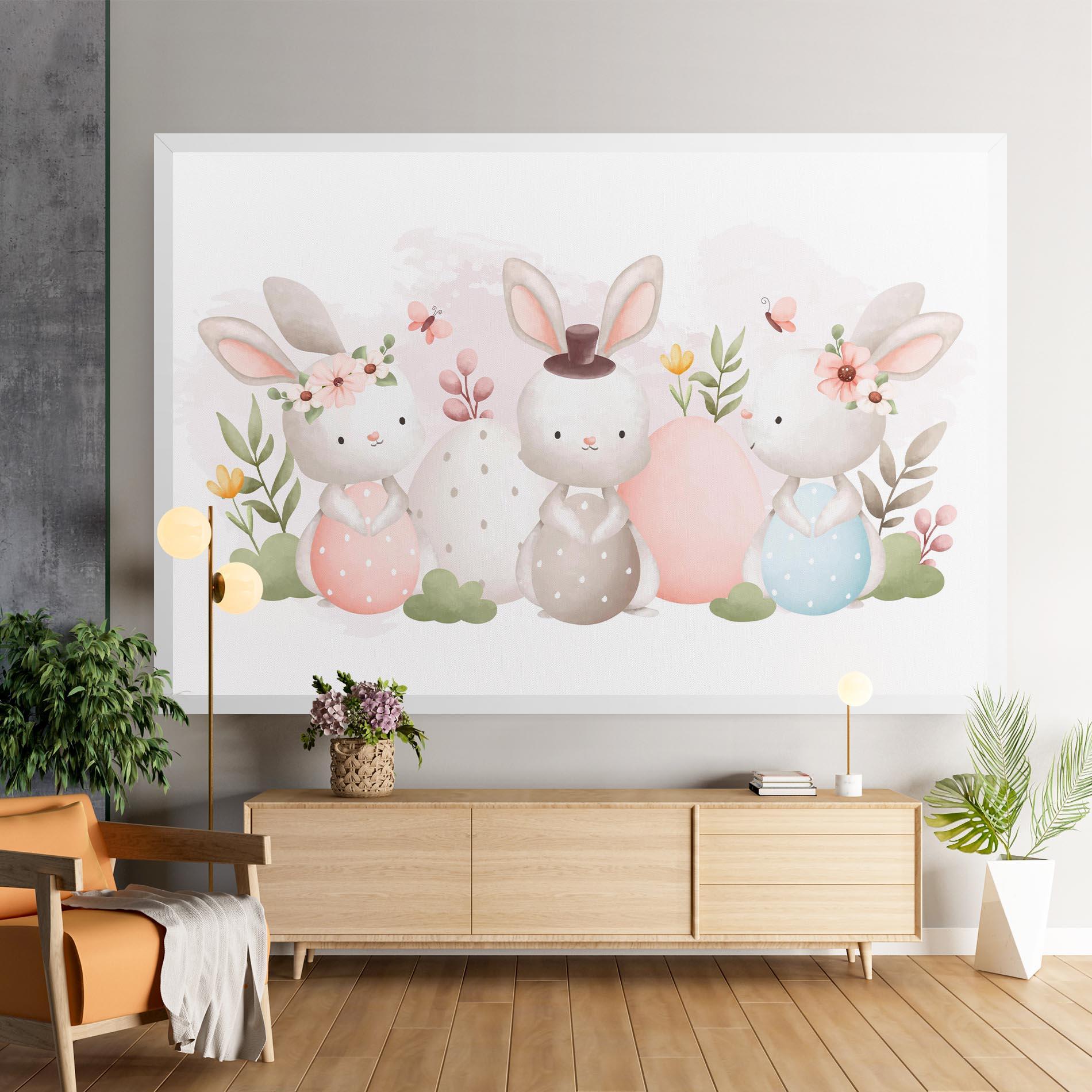 Vászonkép Bunny With Hat mockup 9