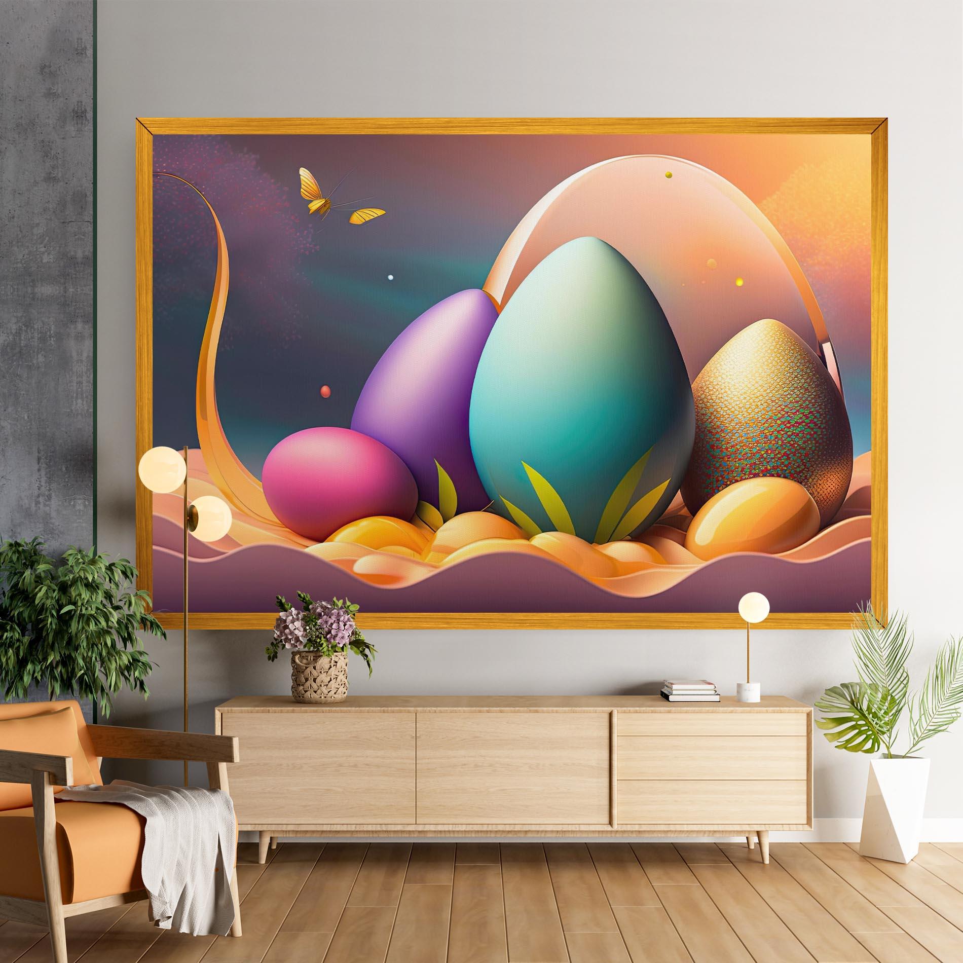 Vászonkép Big Blue Easter Egg mockup 9