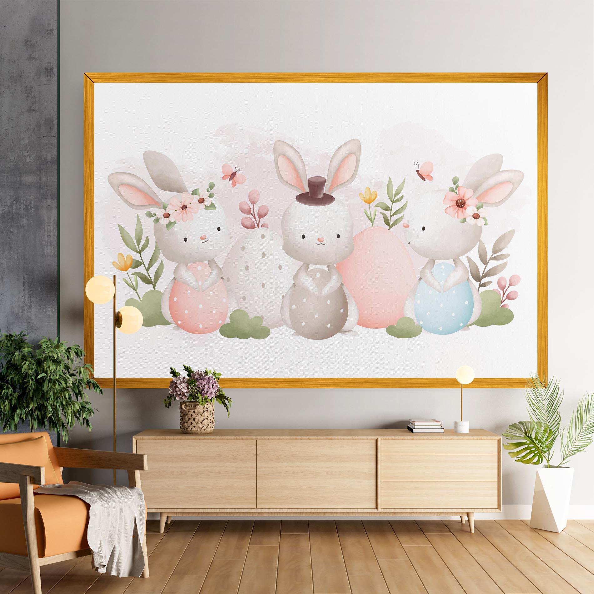 Vászonkép Bunny With Hat mockup 9