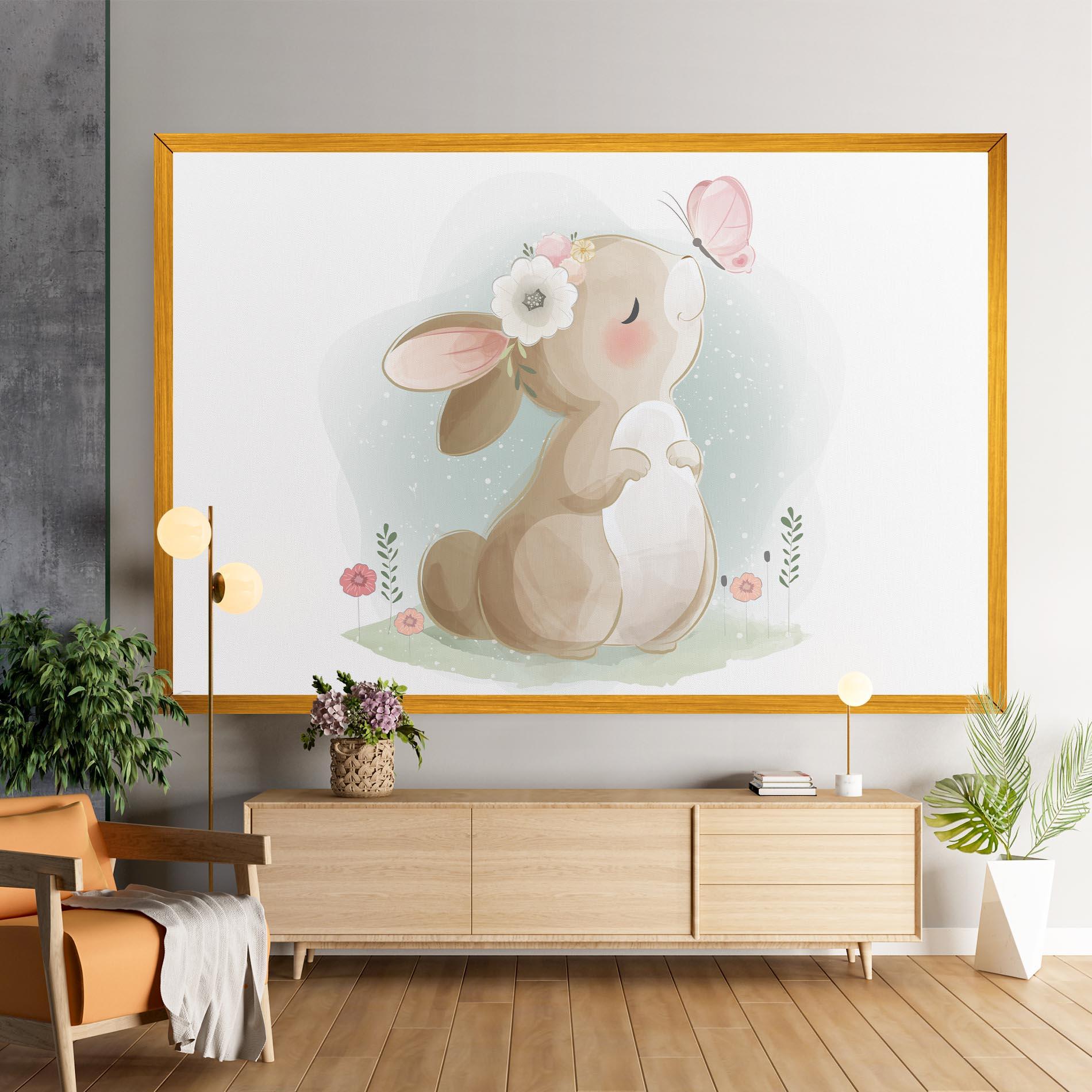 Vászonkép Butterfly On Bunny Nose mockup 9