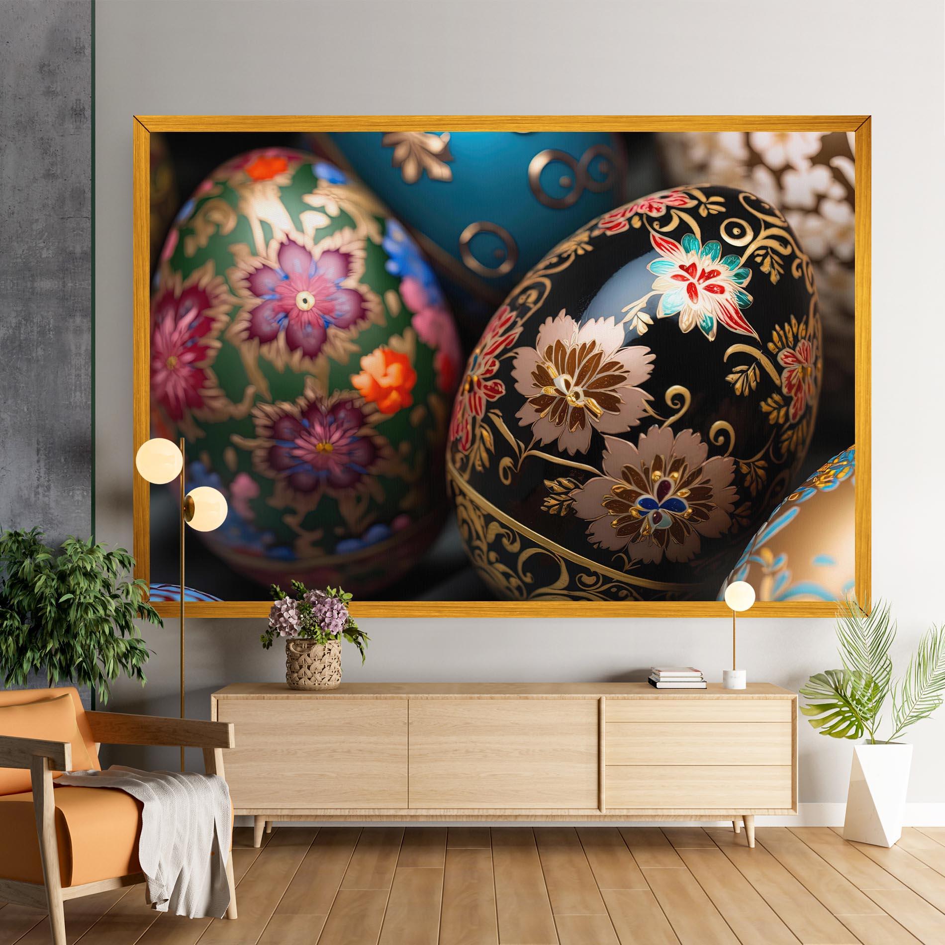 Vászonkép Close Up Painted Eggs mockup 9