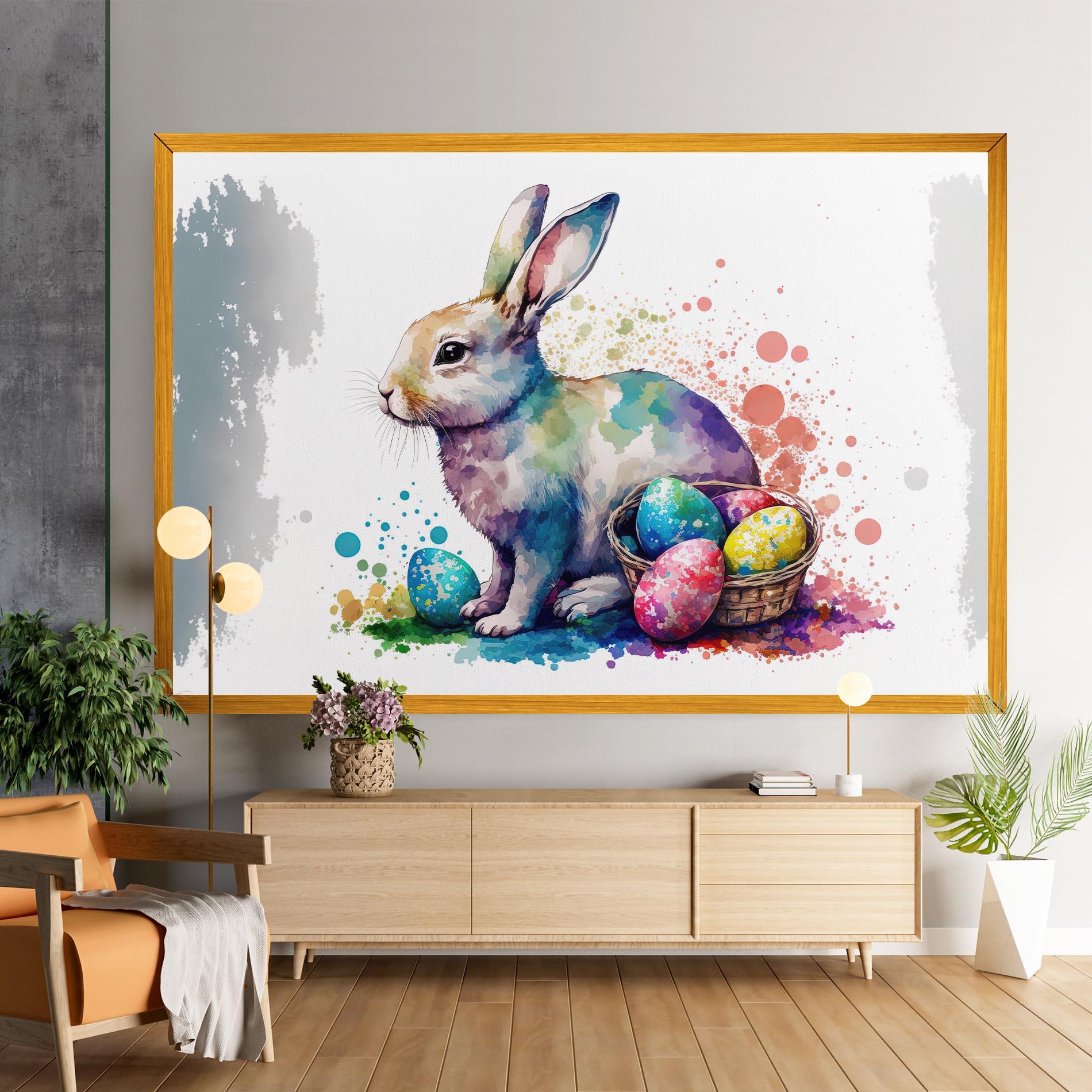 Vászonkép Easter Bunny Watercolor mockup 9