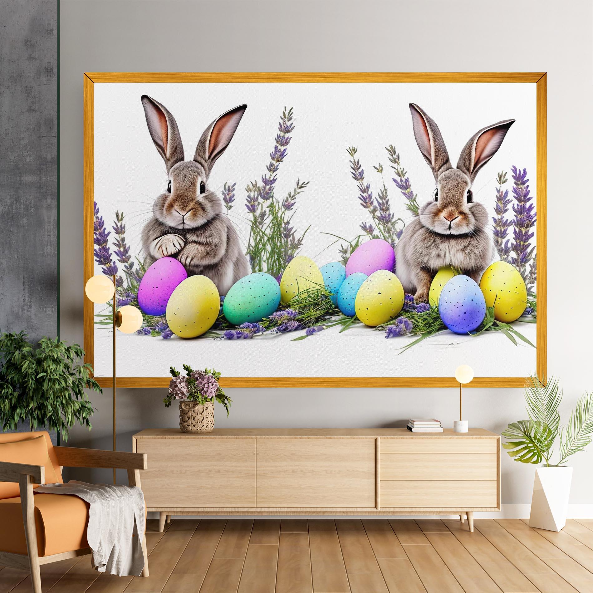 Vászonkép Flowers Easter Bunny mockup 9