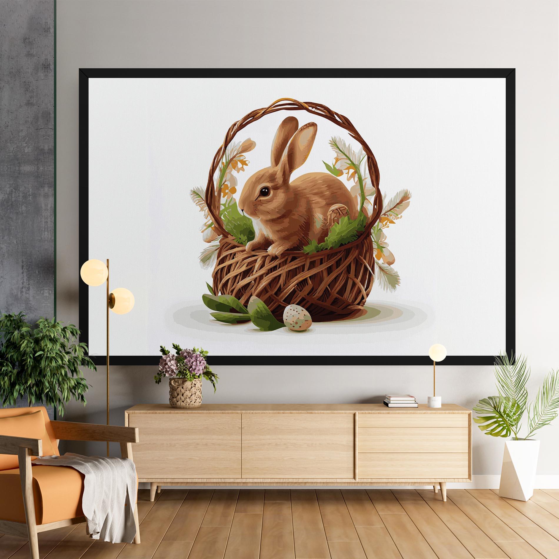 Vászonkép Bunny In Basket mockup 9