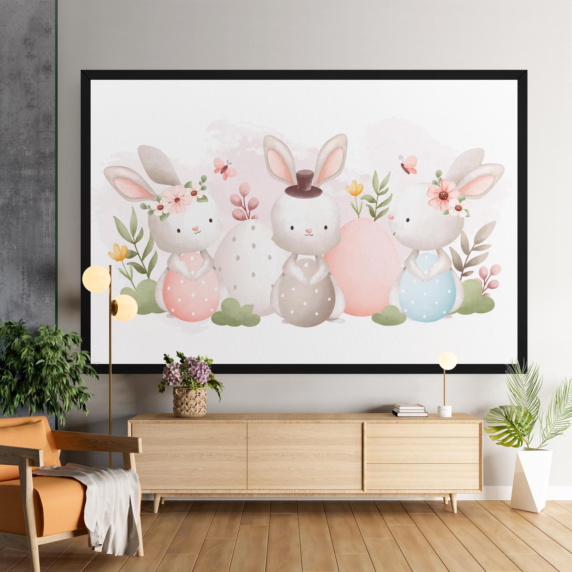 Vászonkép Bunny With Hat mockup 9