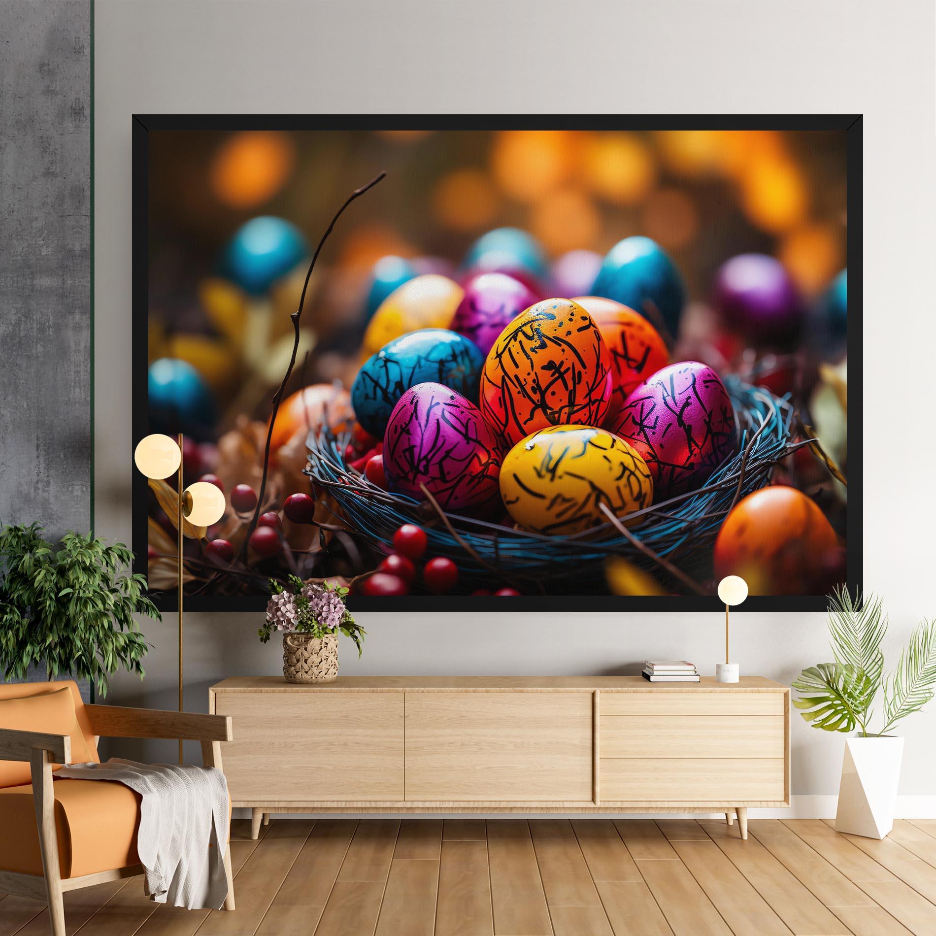 Vászonkép Colorful Easter Eggs mockup 9