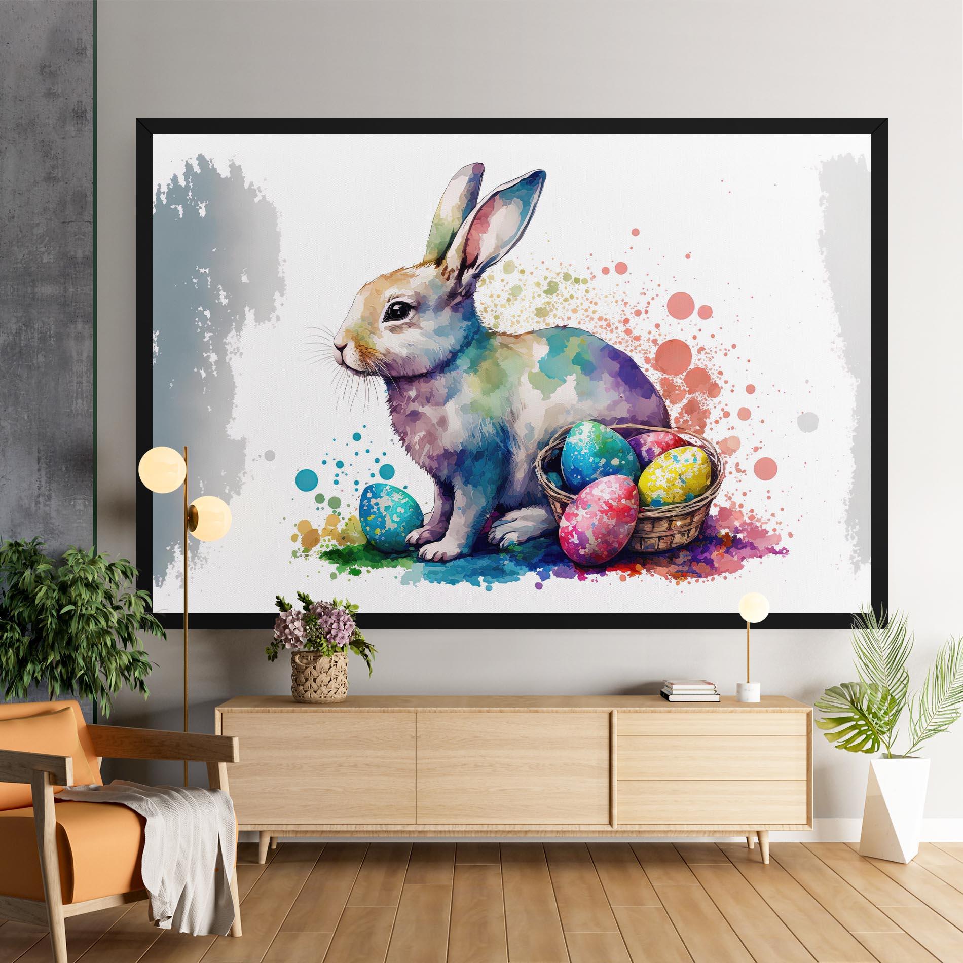 Vászonkép Easter Bunny Watercolor mockup 9