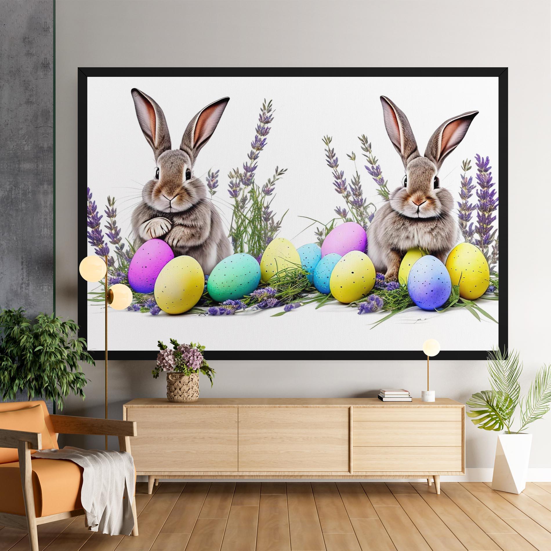 Vászonkép Flowers Easter Bunny mockup 9