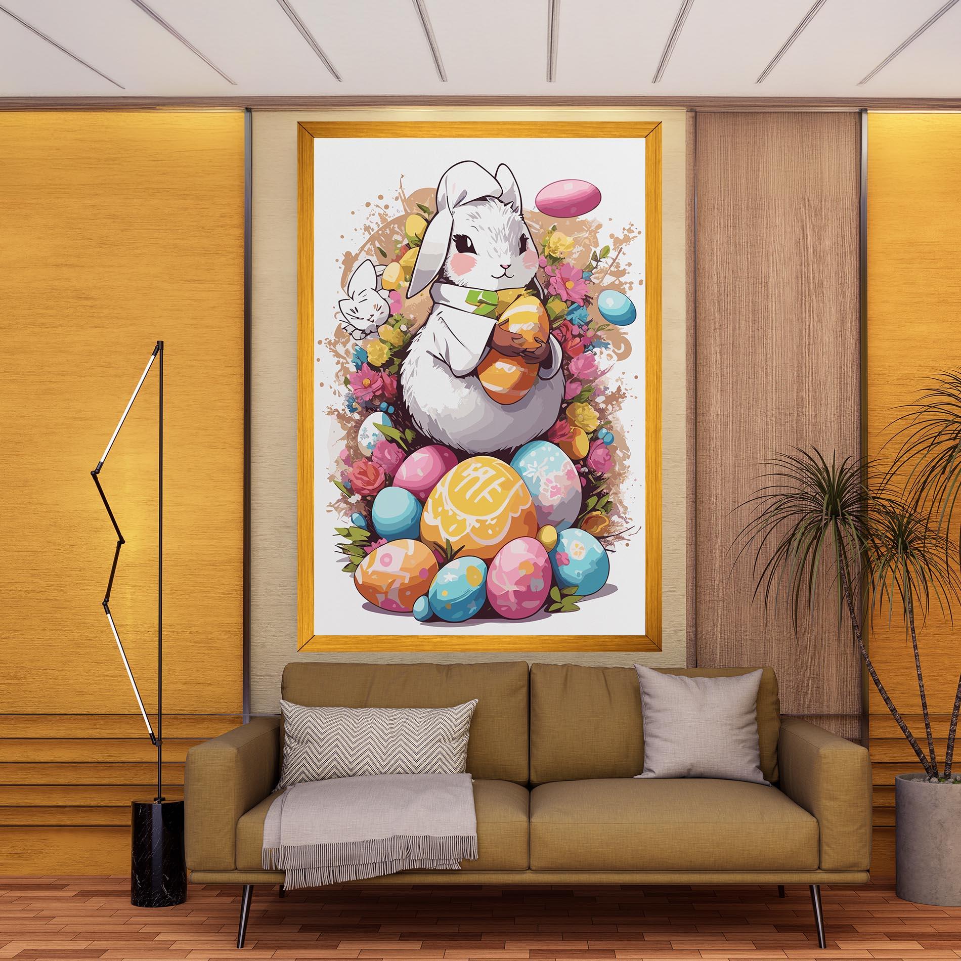 Vászonkép White Easter Bunny mockup 9