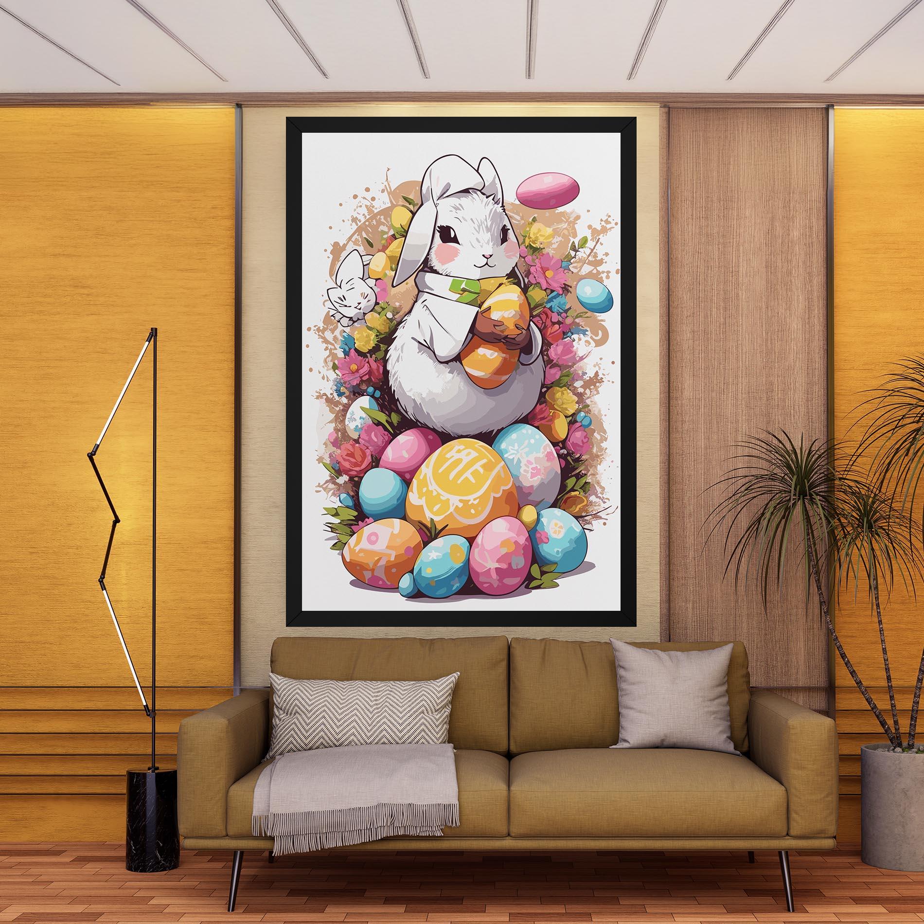 Vászonkép White Easter Bunny mockup 9