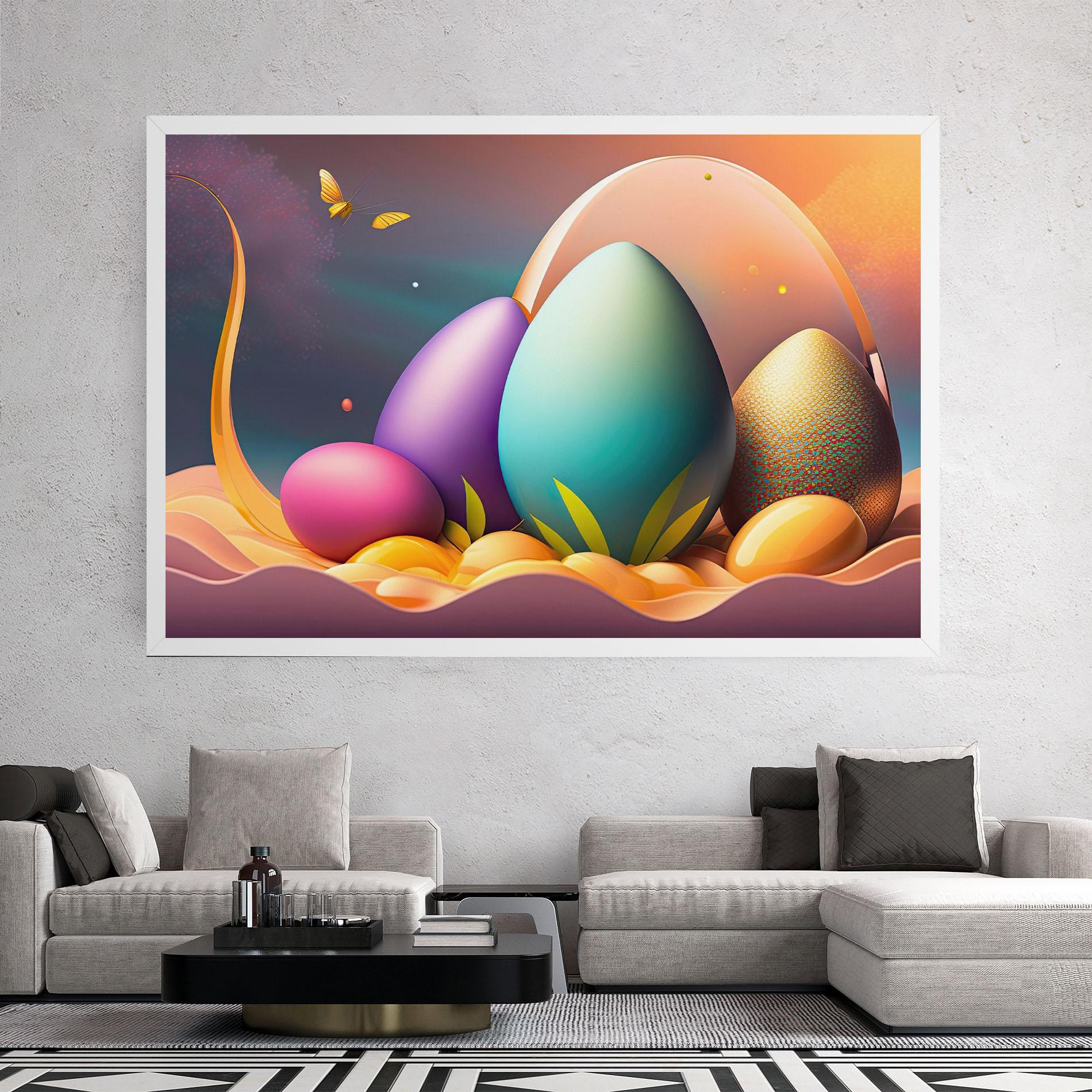 Vászonkép Big Blue Easter Egg mockup 2