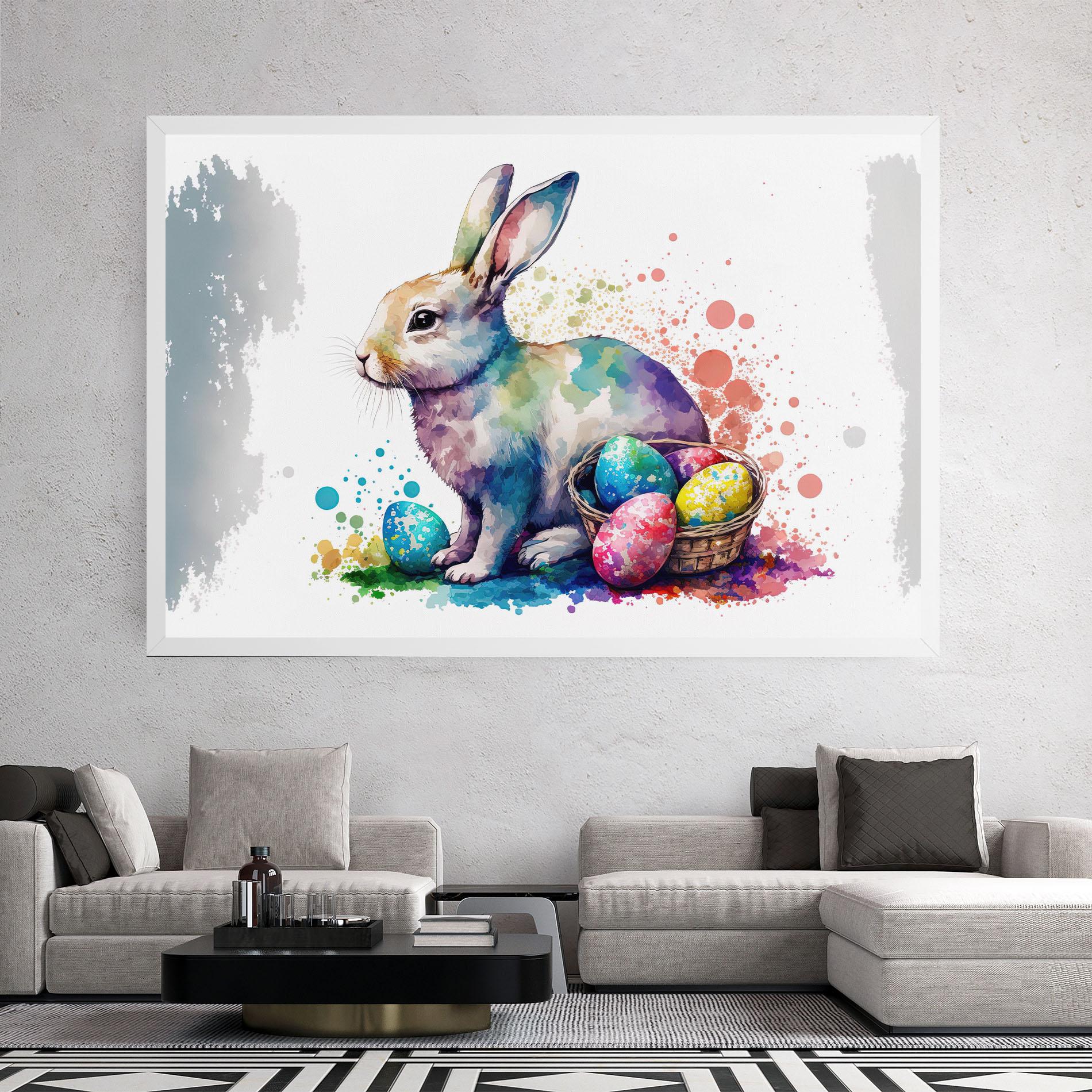 Vászonkép Easter Bunny Watercolor mockup 2