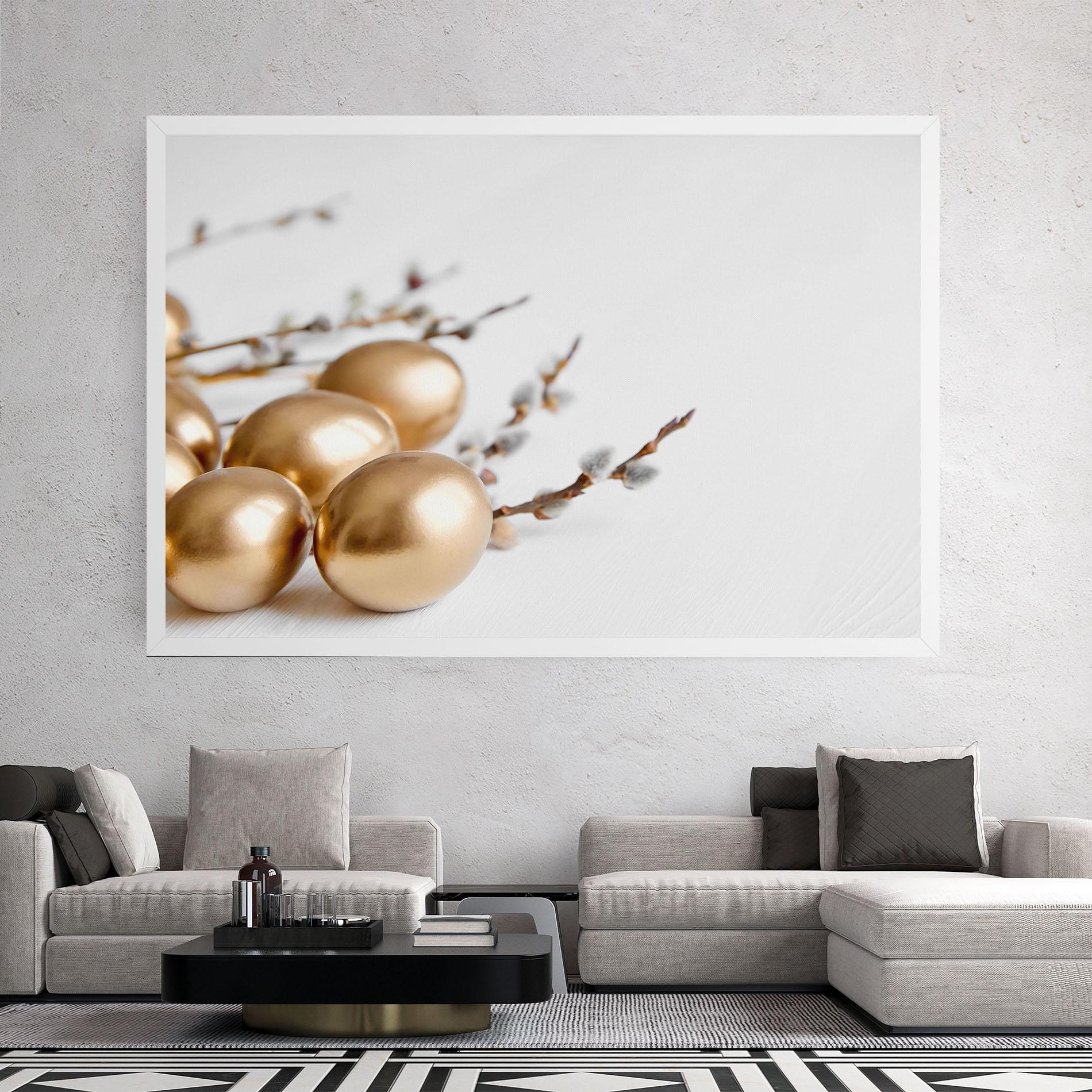 Vászonkép Easter Gold Eggs mockup 2