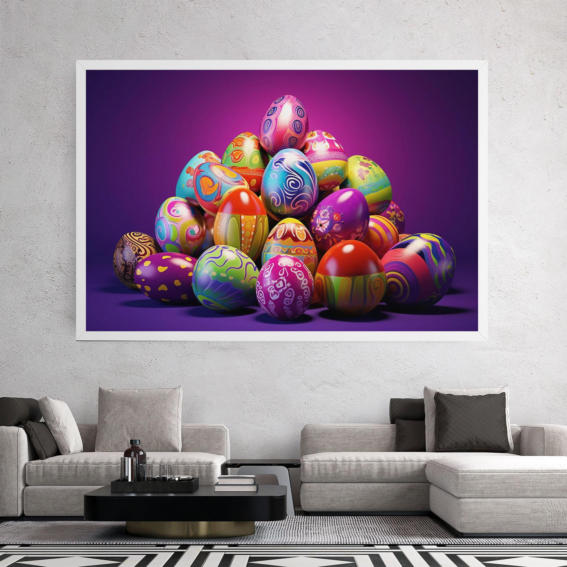 Vászonkép Pile Colorful Eggs mockup 2