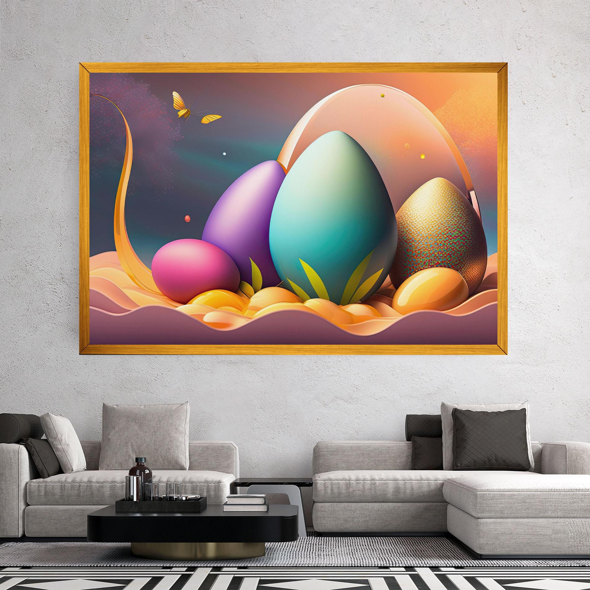 Vászonkép Big Blue Easter Egg mockup 2