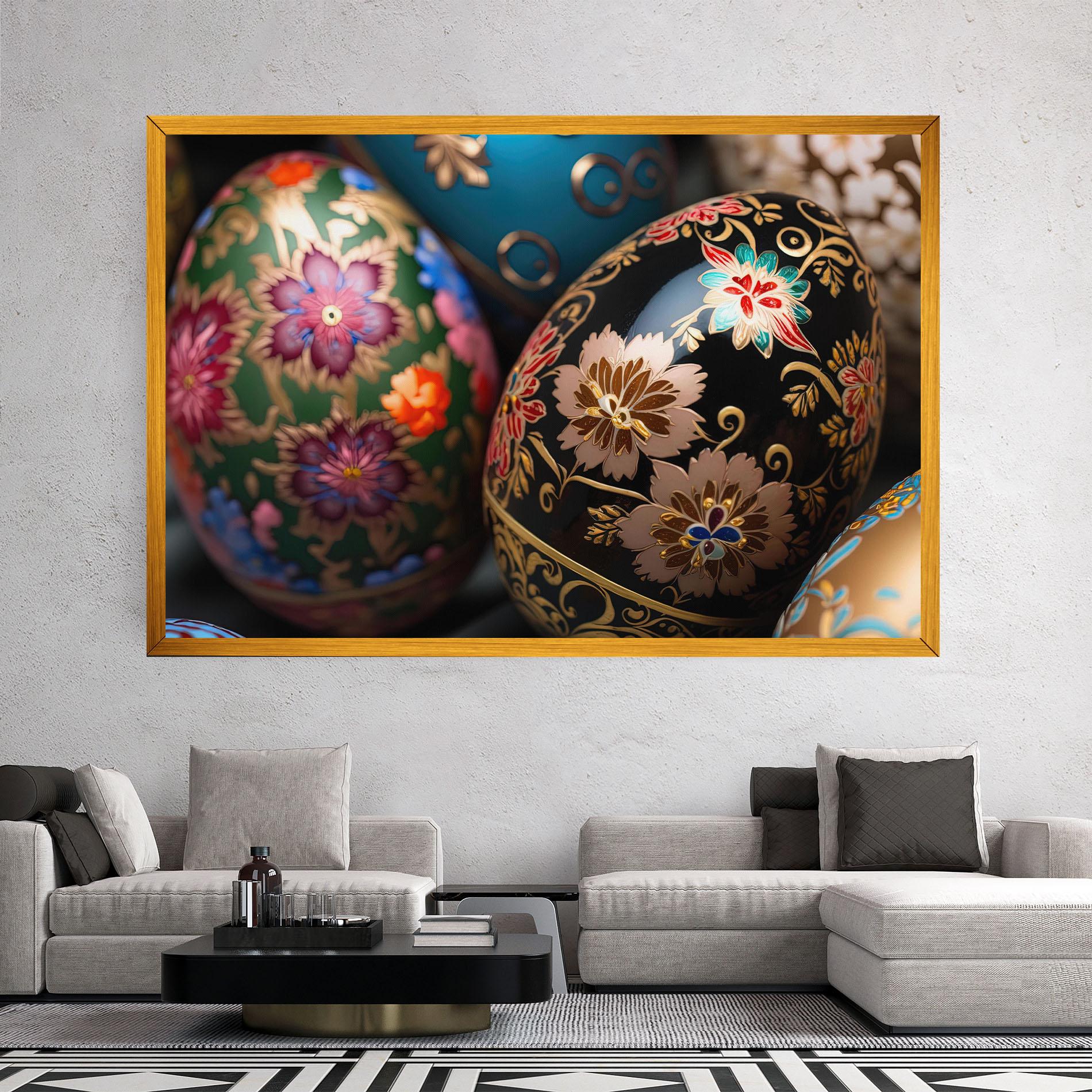 Vászonkép Close Up Painted Eggs mockup 2