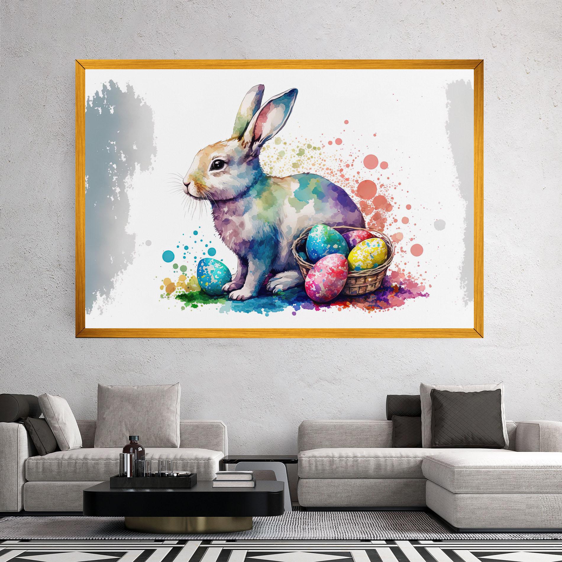 Vászonkép Easter Bunny Watercolor mockup 2