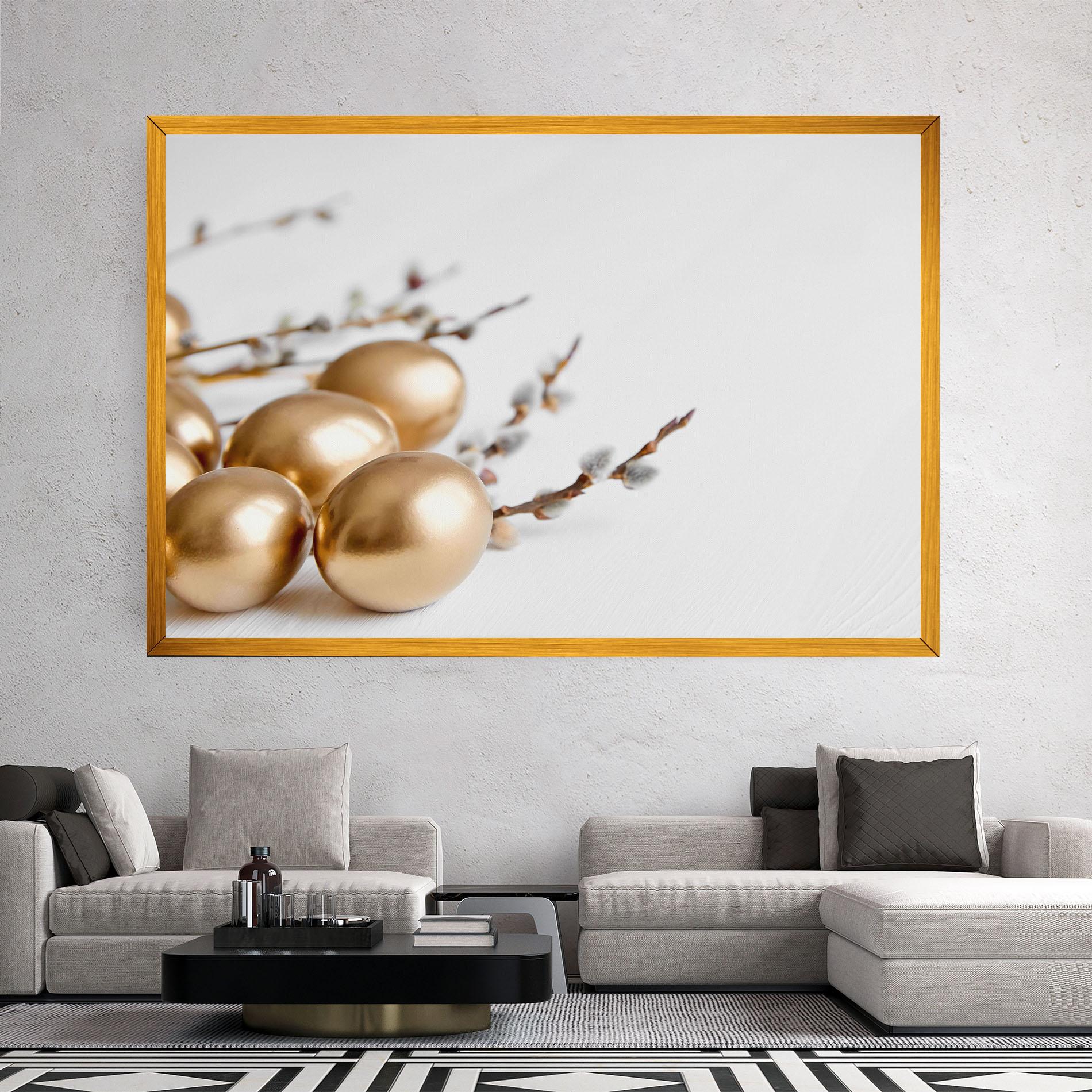 Vászonkép Easter Gold Eggs mockup 2
