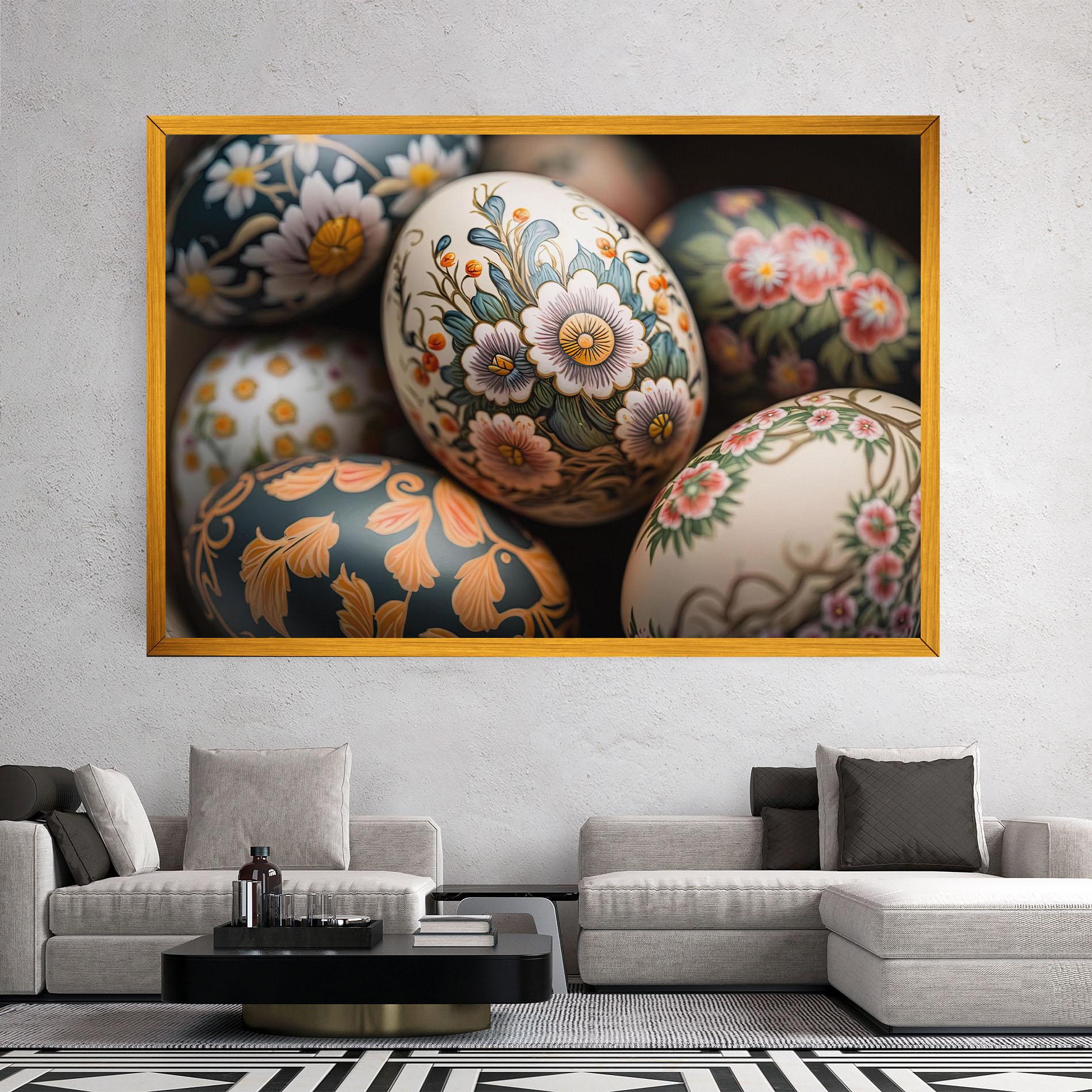 Vászonkép Floral Painted Eggs mockup 2