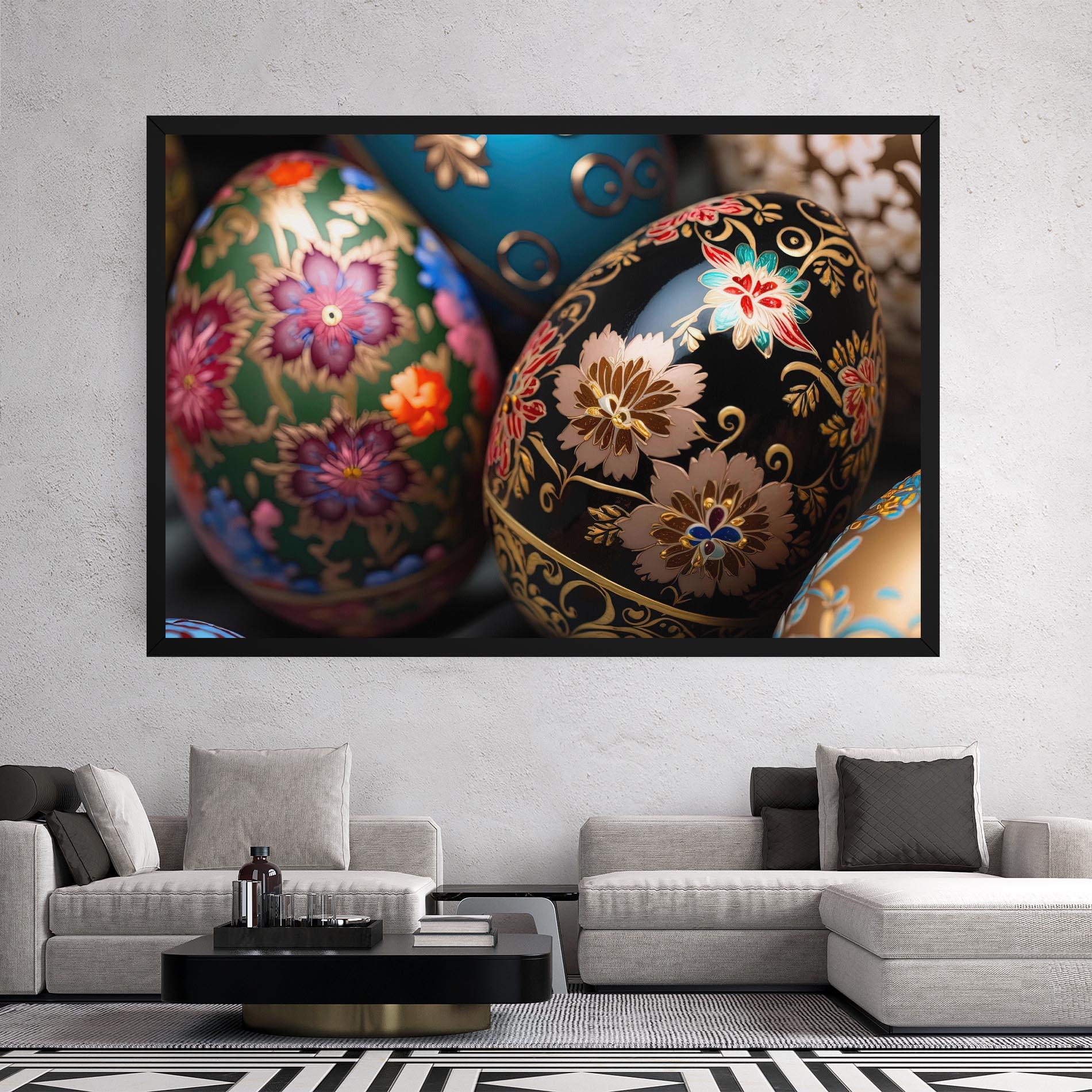 Vászonkép Close Up Painted Eggs mockup 2