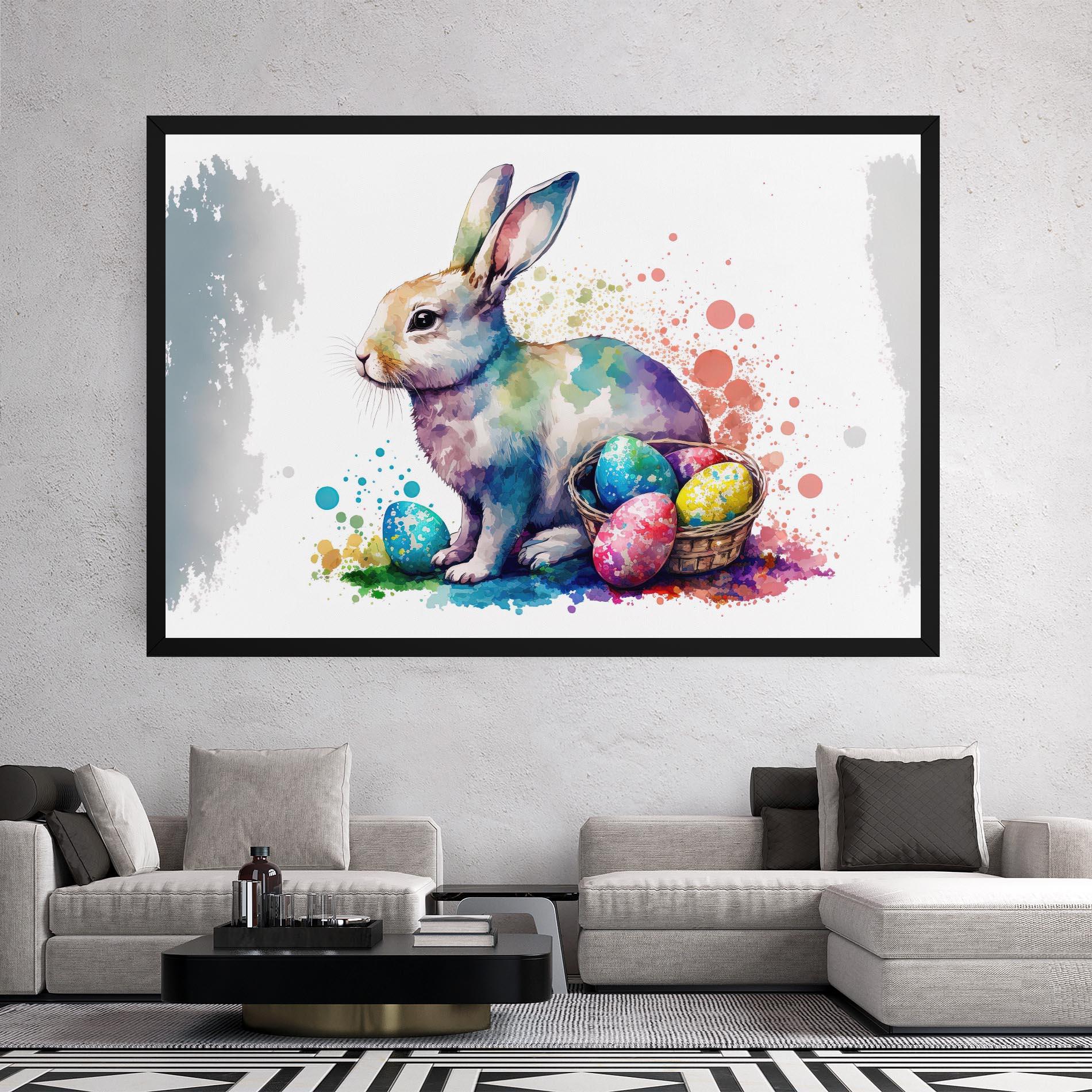 Vászonkép Easter Bunny Watercolor mockup 2