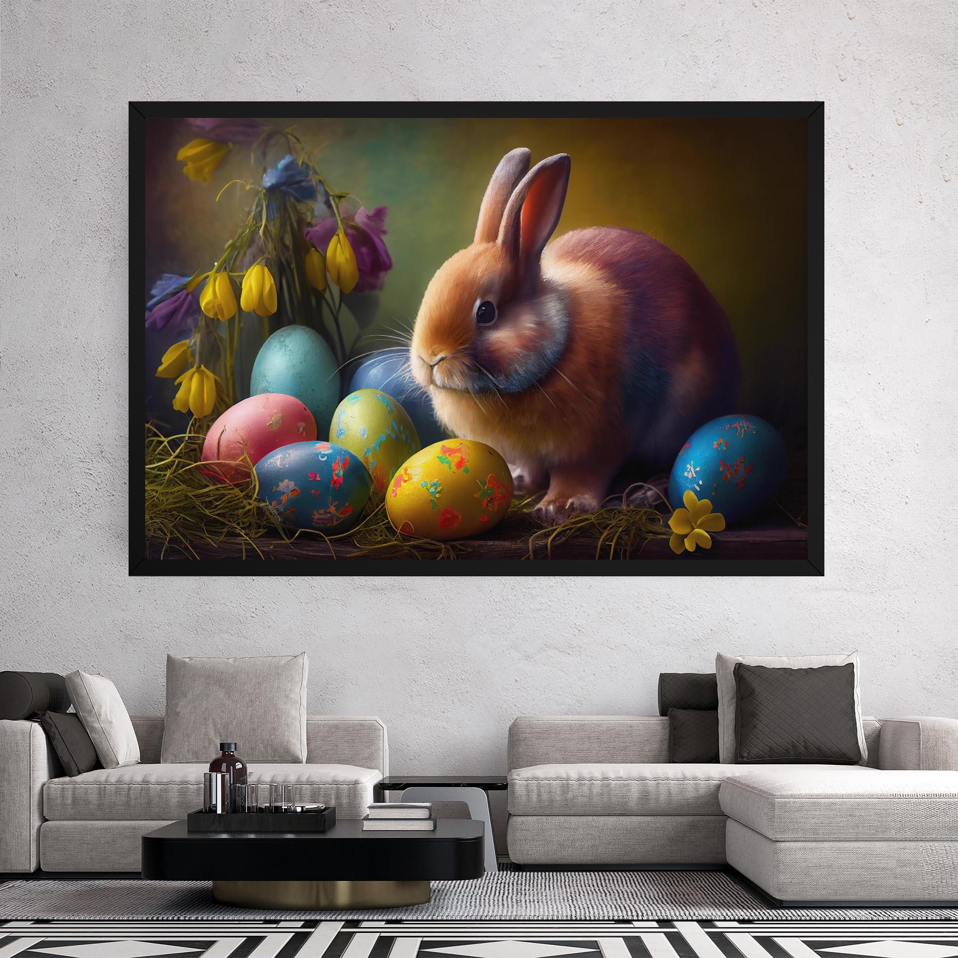 Vászonkép Easter Cute Rabbit mockup 2