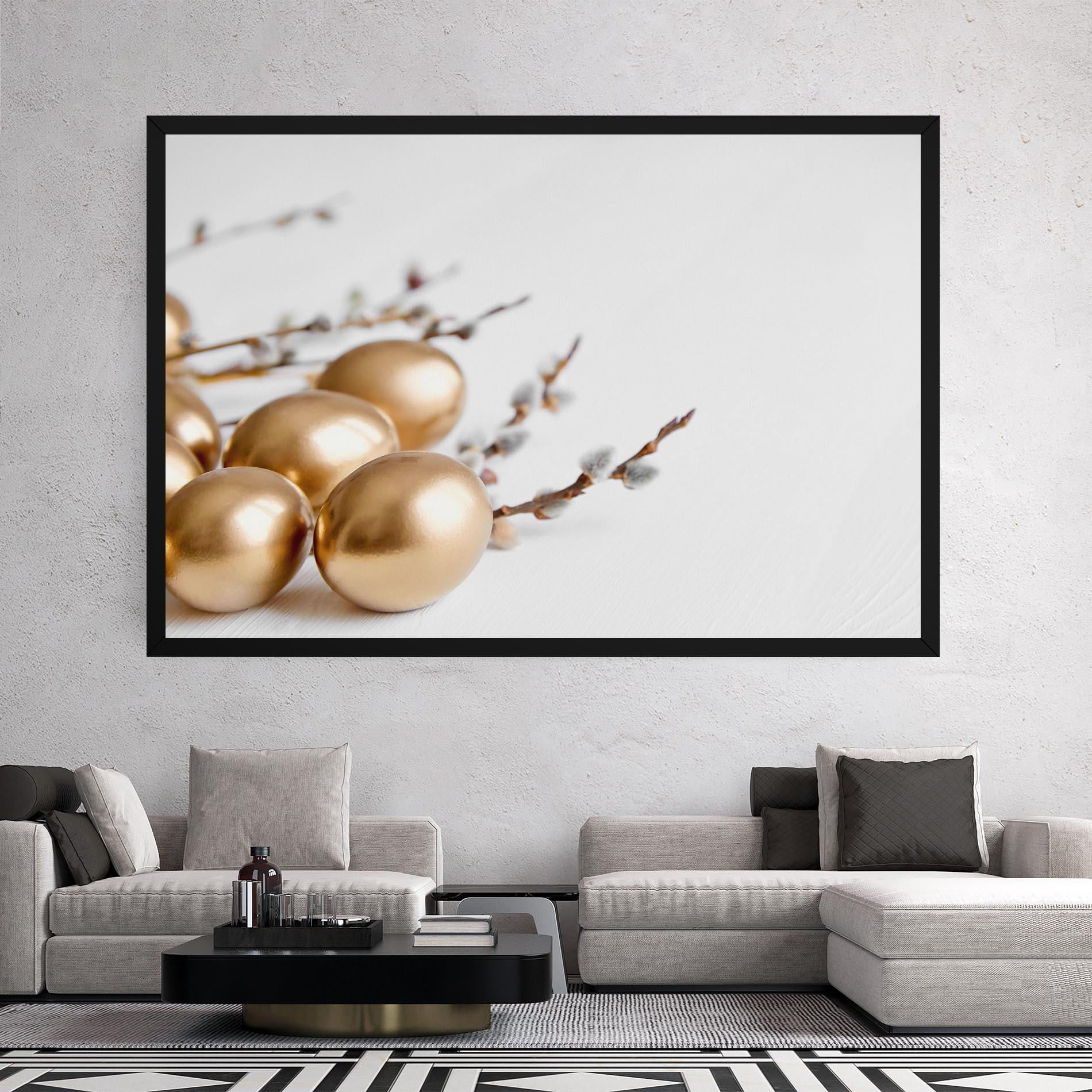 Vászonkép Easter Gold Eggs mockup 2