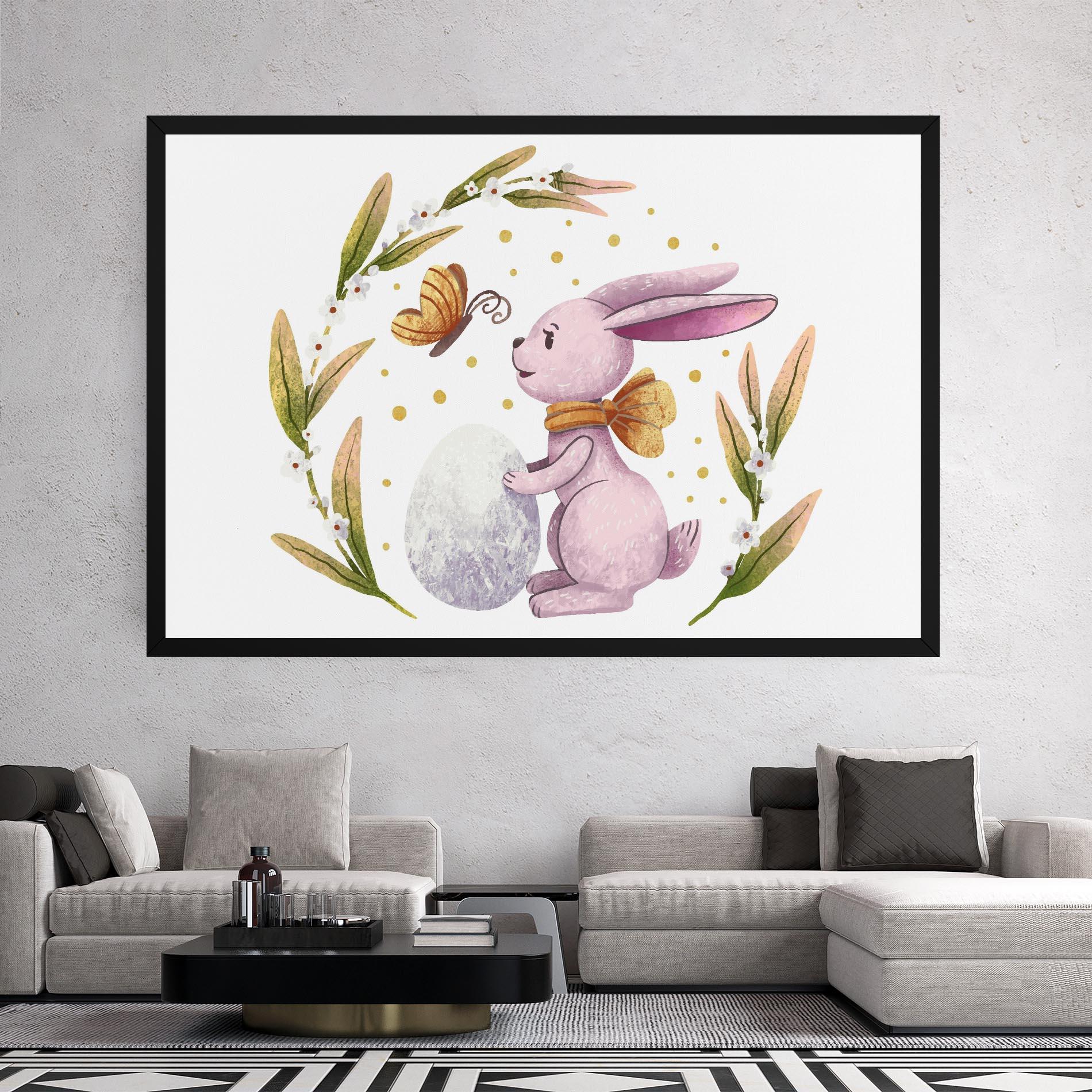 Vászonkép Easter Pink Bunny mockup 2