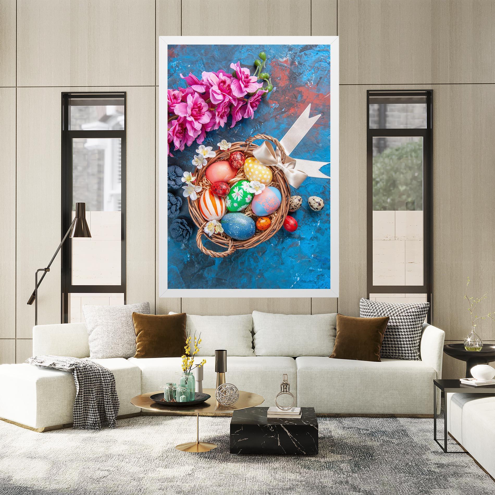 Vászonkép Colored Easter Eggs mockup 2