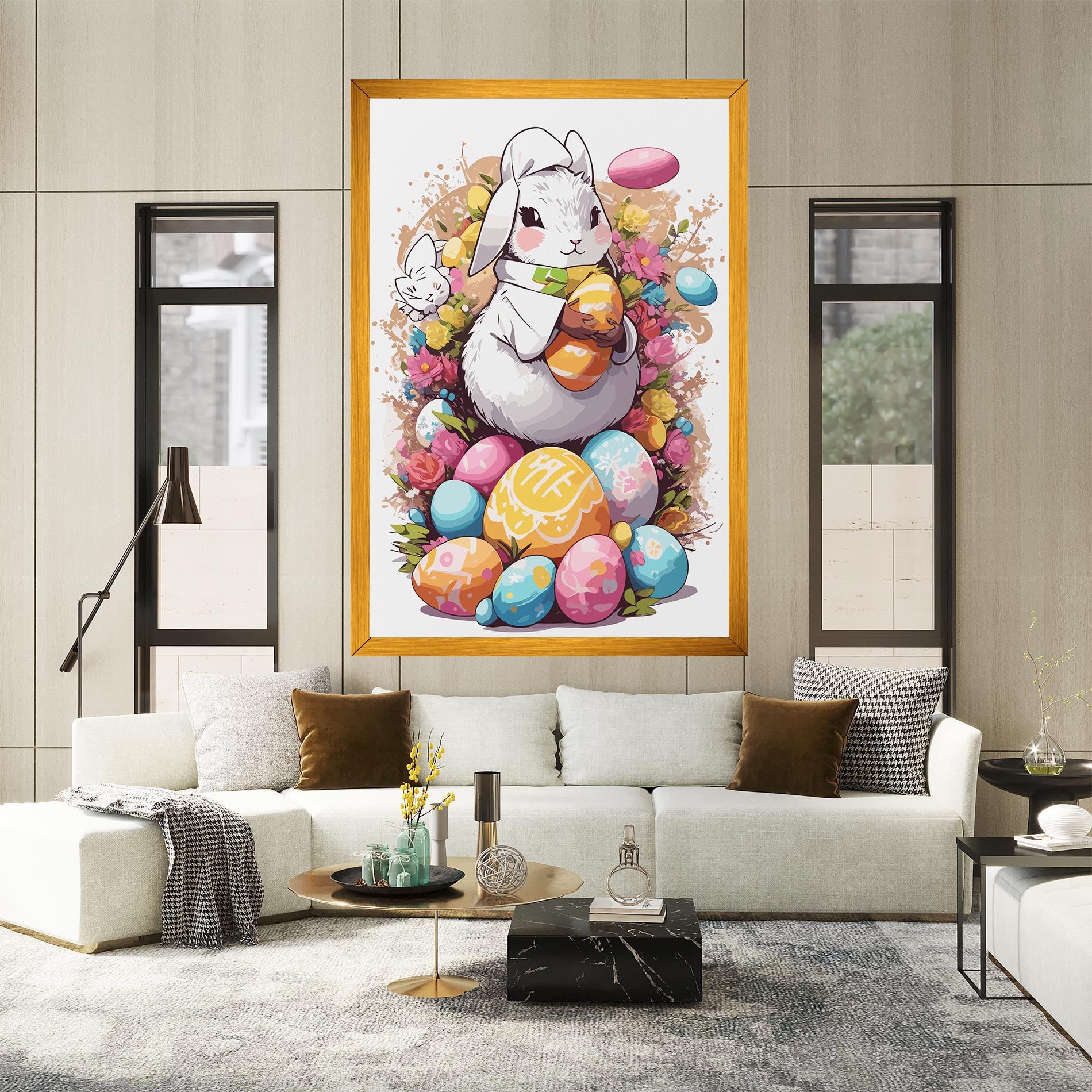 White Easter Bunny mockup 2