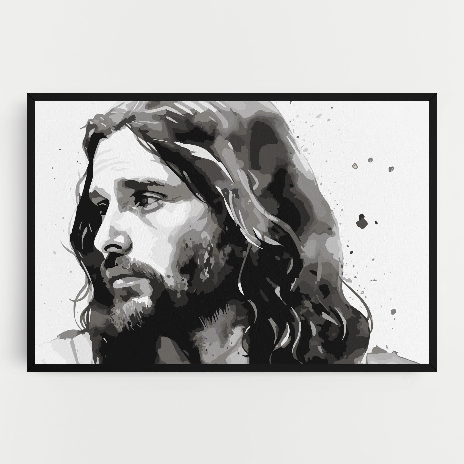 Vászonkép Jesus Watercolor mockup 0