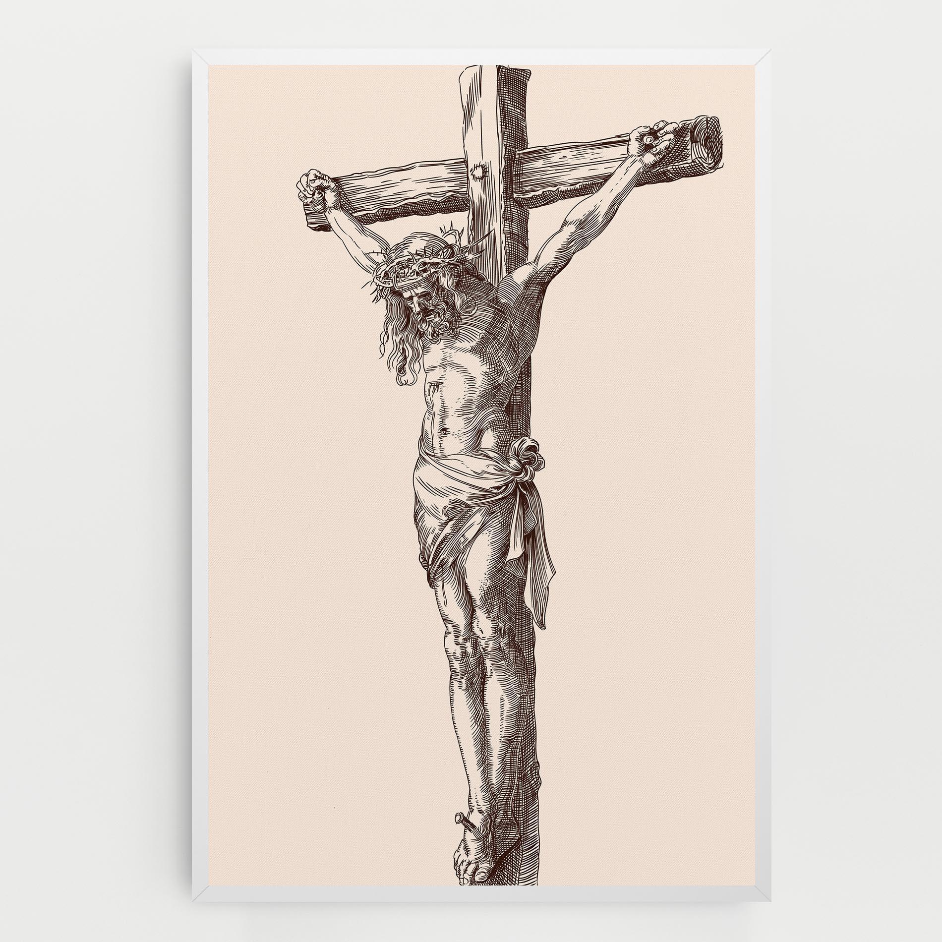 Vászonkép Brown Cross Jesus mockup 0