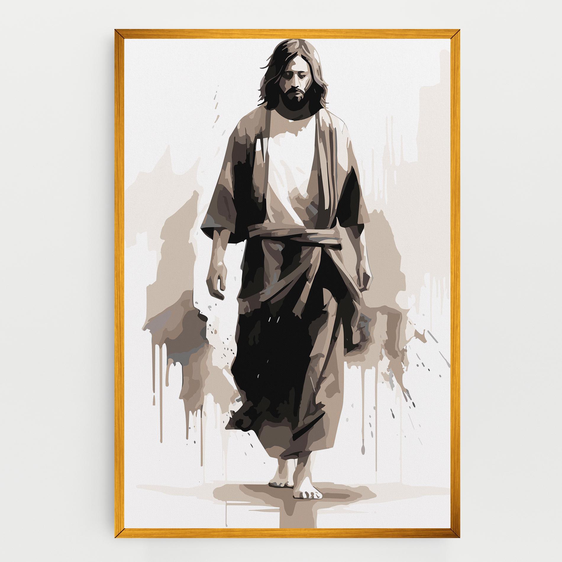 Vászonkép Cream Art Jesus mockup 0