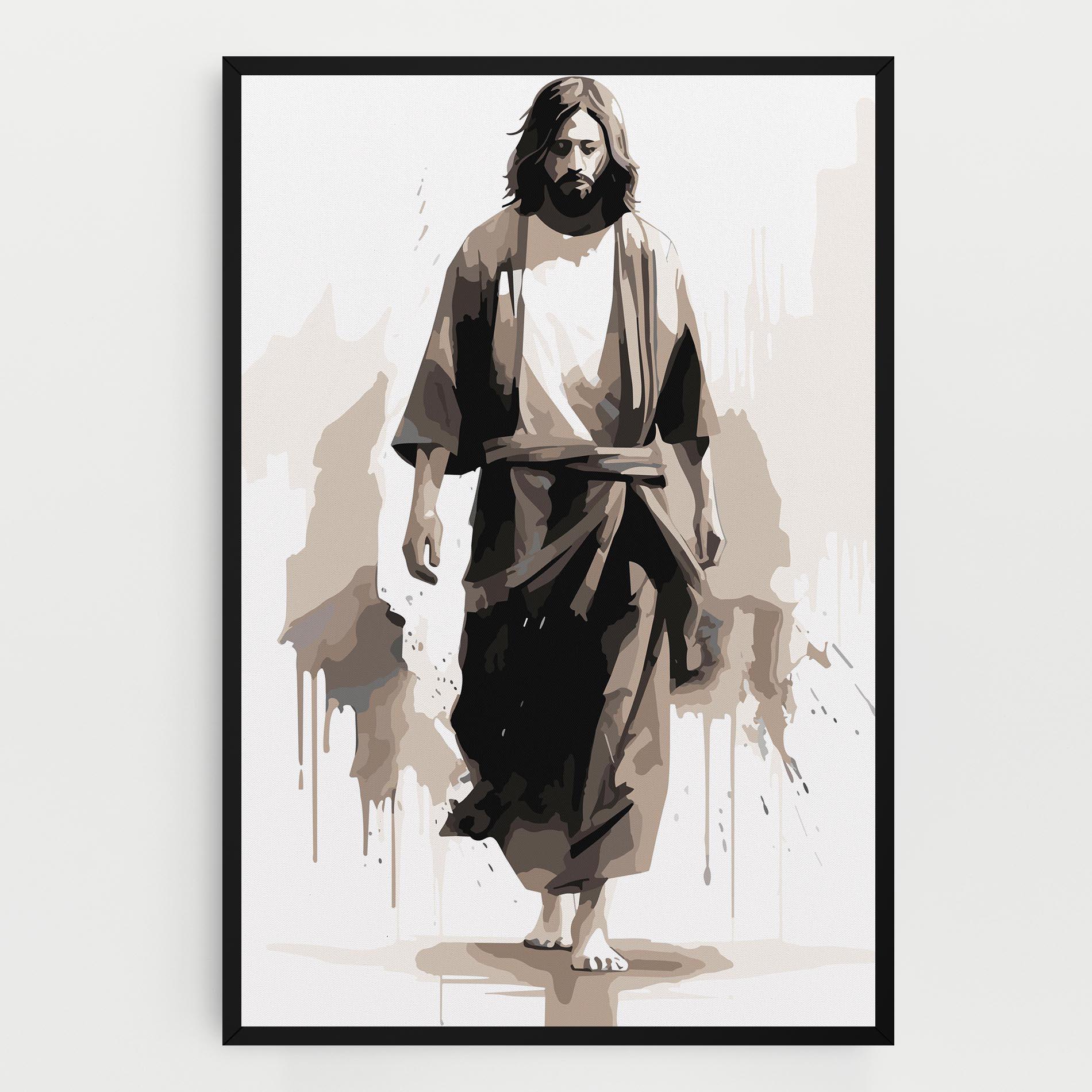 Vászonkép Cream Art Jesus mockup 0