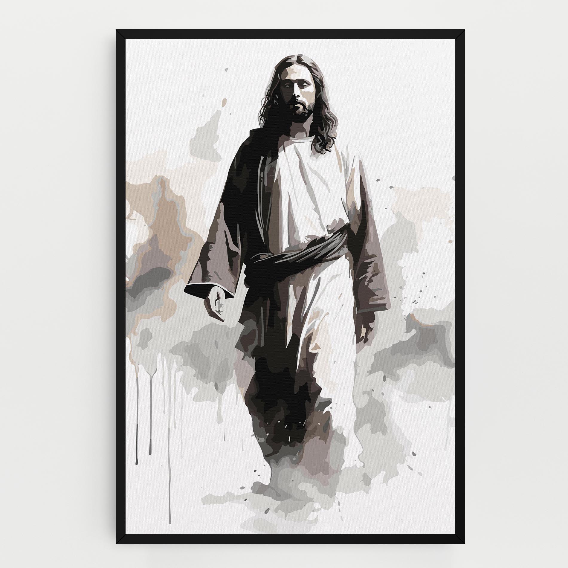 Vászonkép Watercolor Jesus mockup 0
