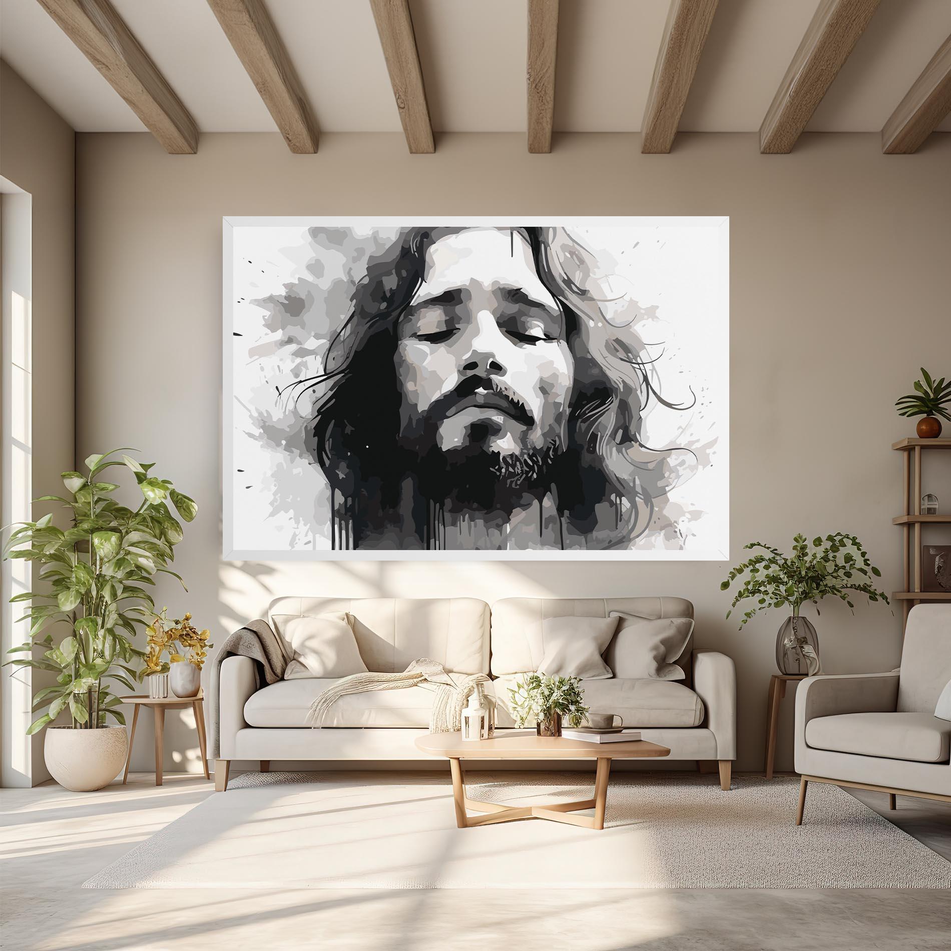 Vászonkép Jesus Ink Art mockup 6