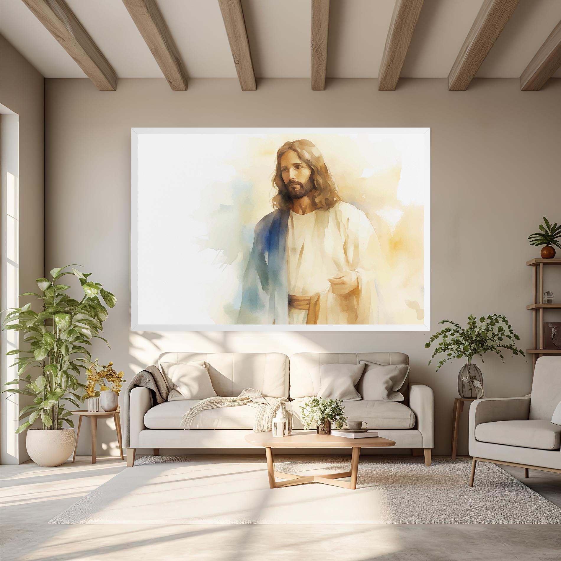 Vászonkép Jesus Light Art mockup 6