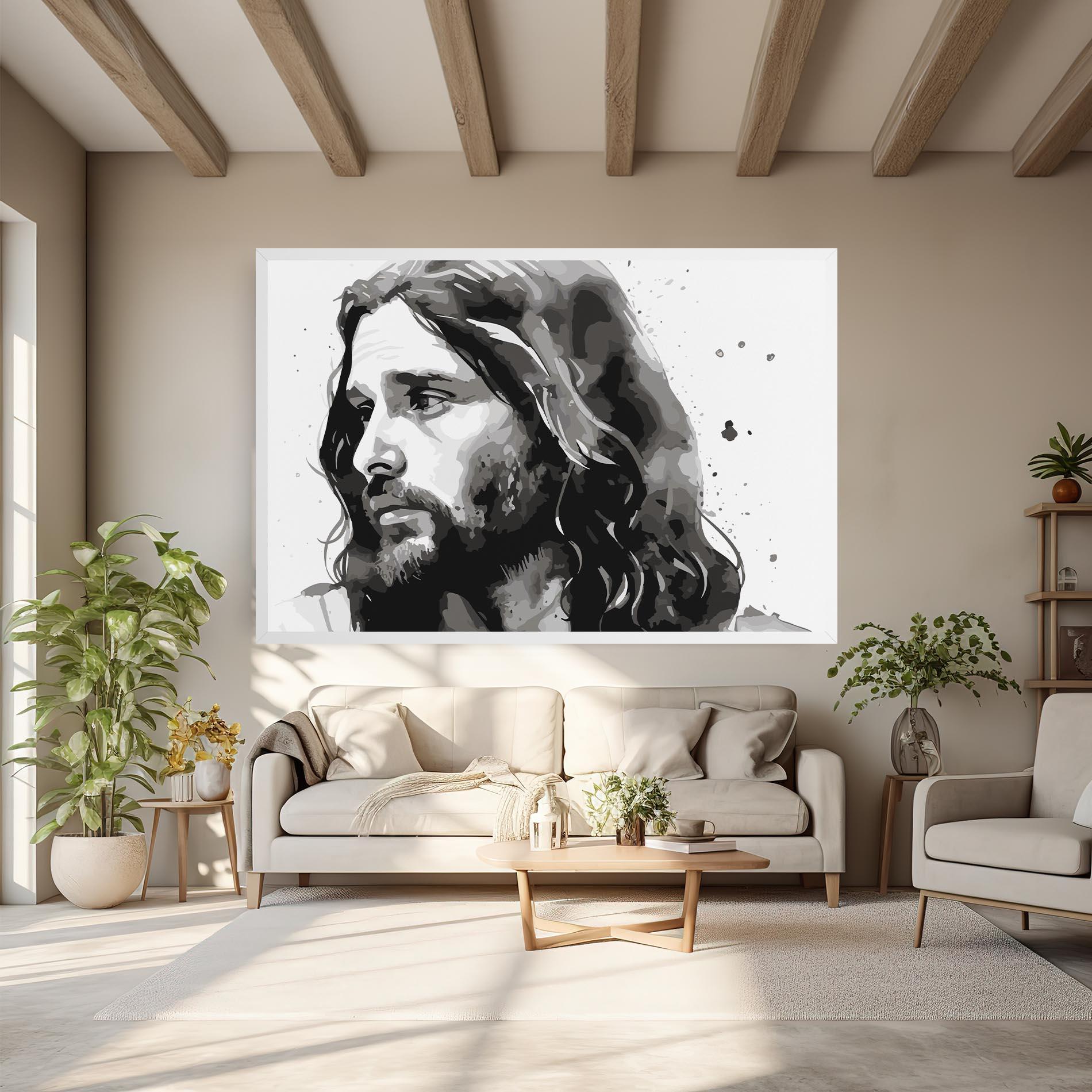 Vászonkép Jesus Watercolor mockup 6