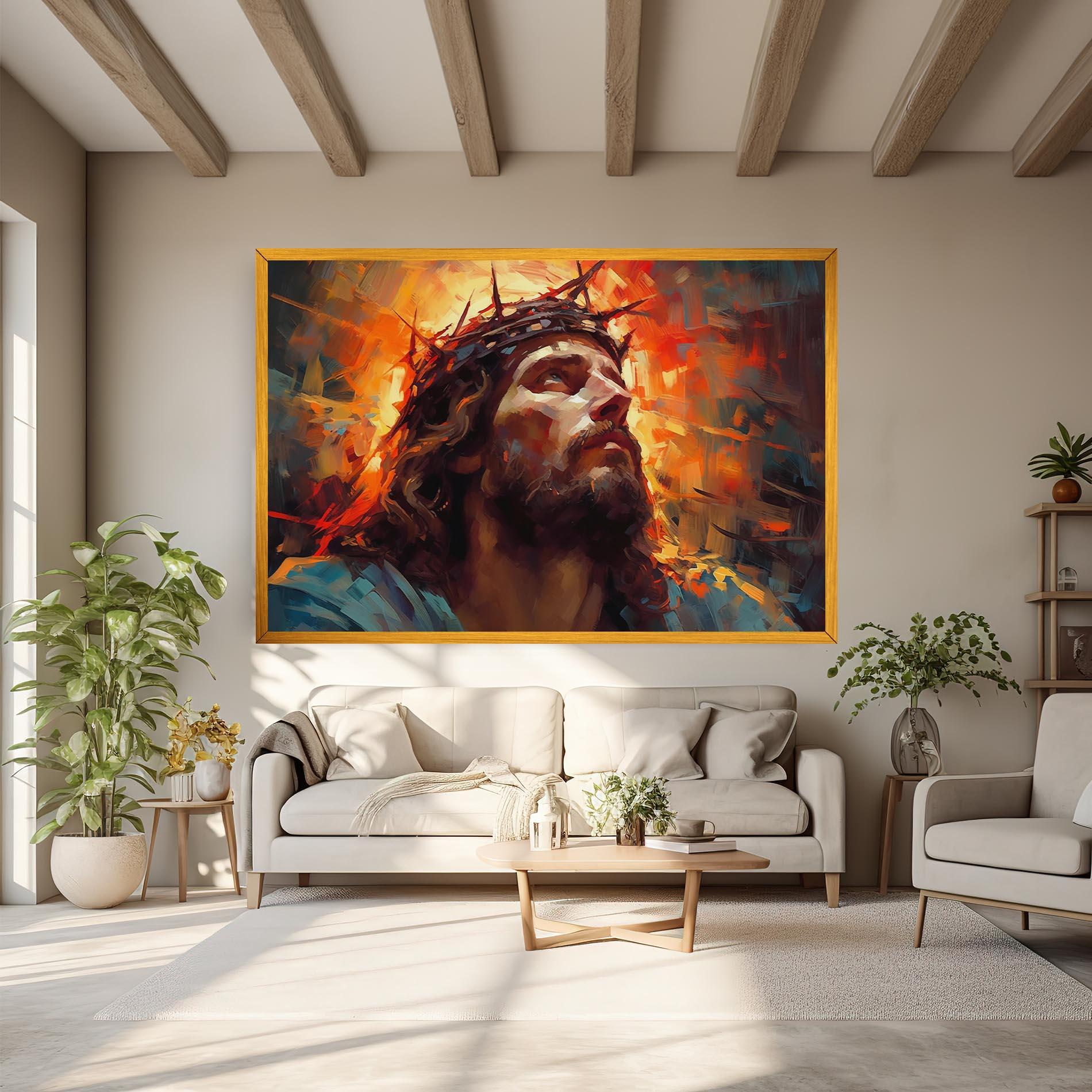 Vászonkép Jesus Crown Light mockup 6