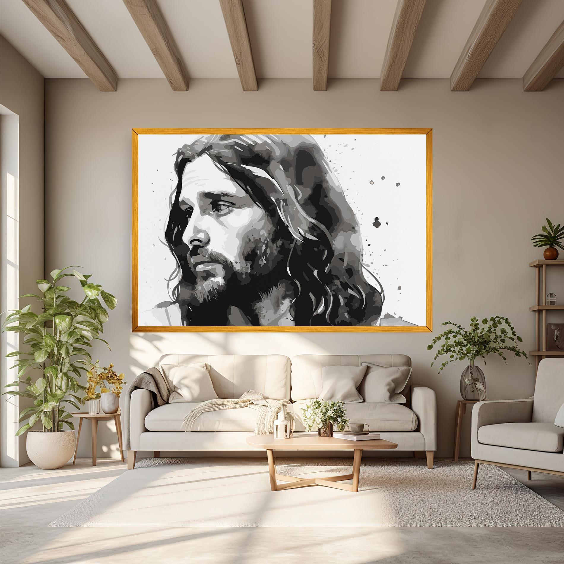 Vászonkép Jesus Watercolor mockup 6