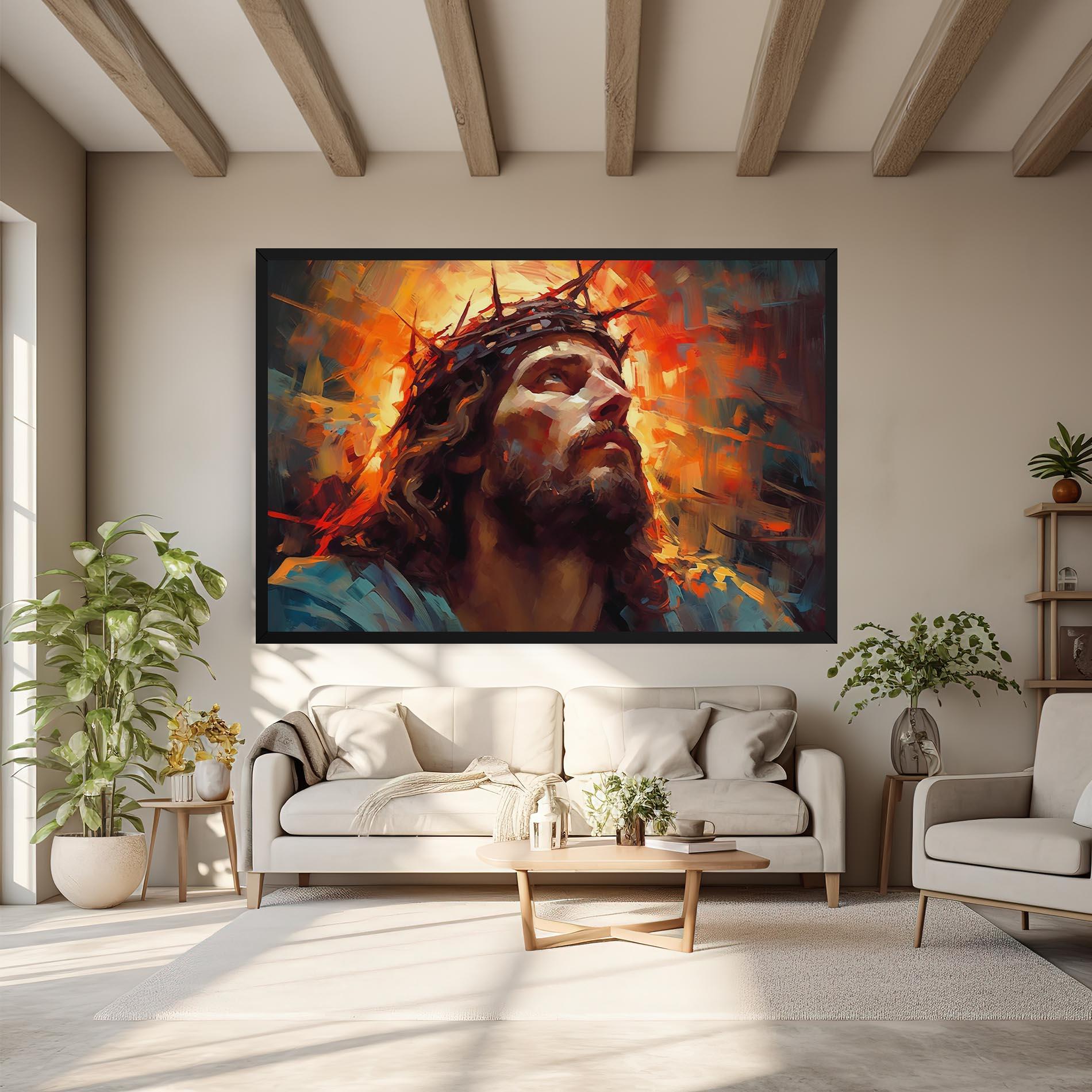 Vászonkép Jesus Crown Light mockup 6