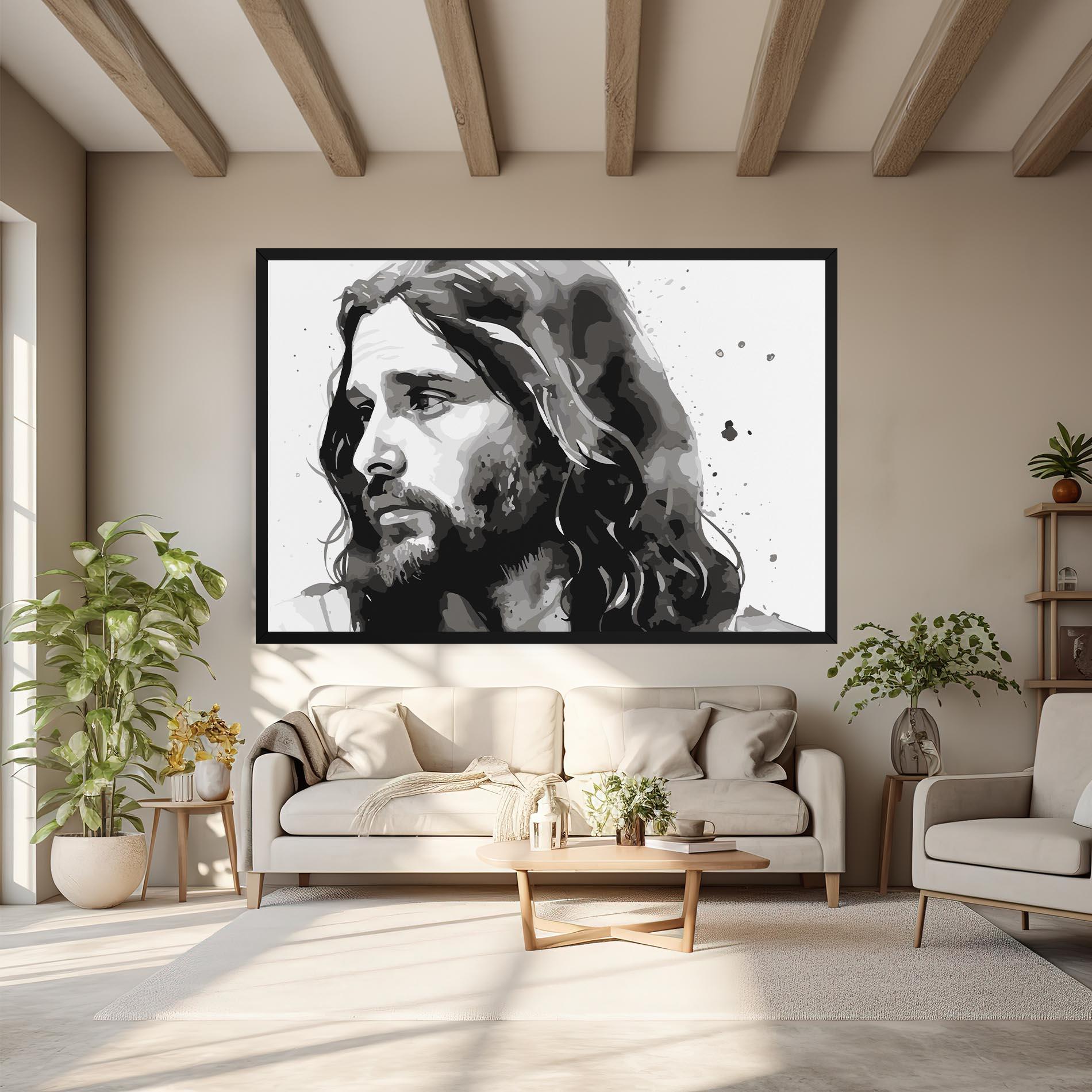 Vászonkép Jesus Watercolor mockup 6