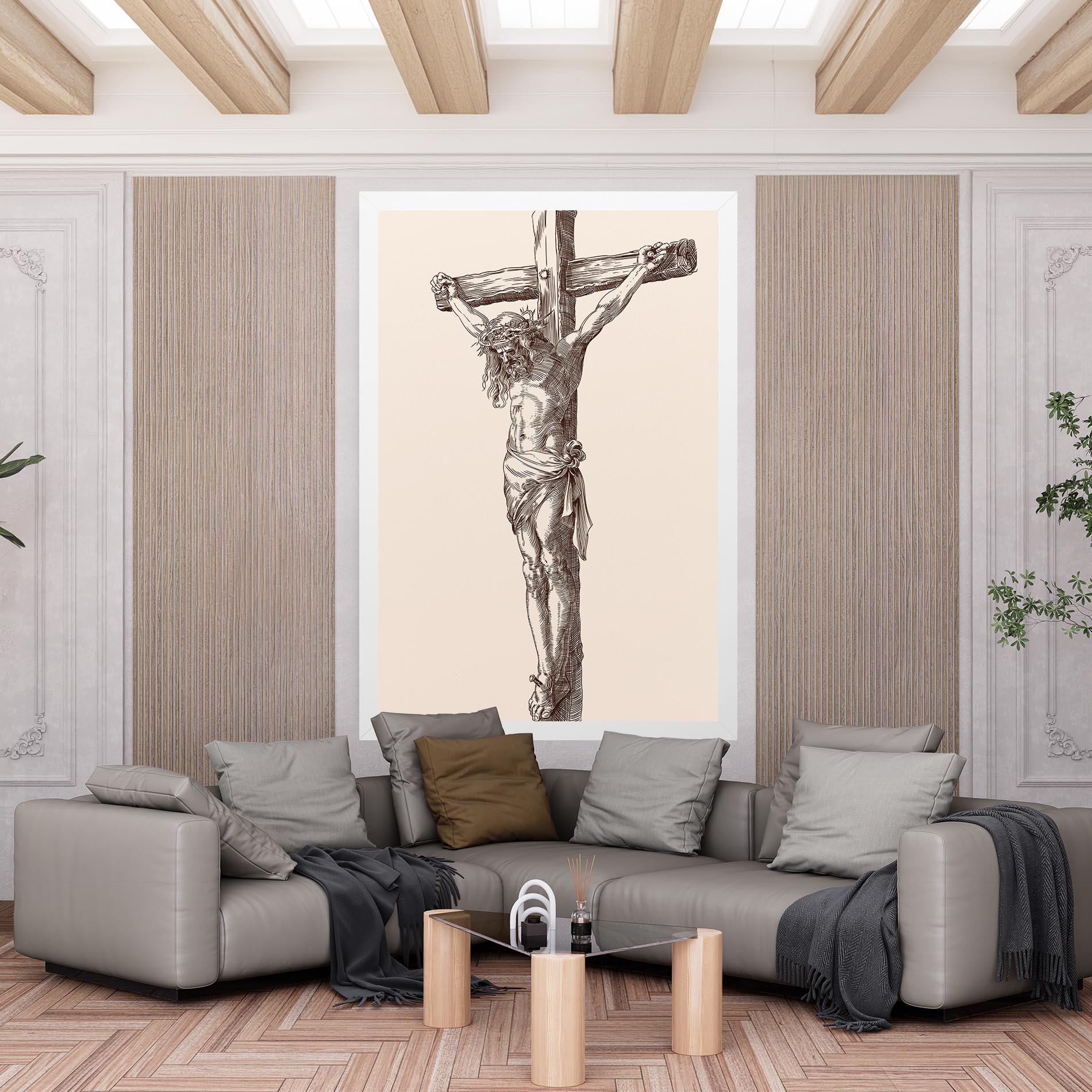 Vászonkép Brown Cross Jesus mockup 6