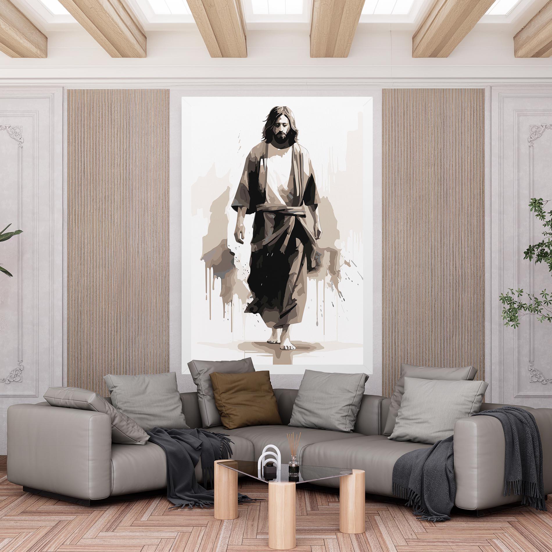 Vászonkép Cream Art Jesus mockup 6