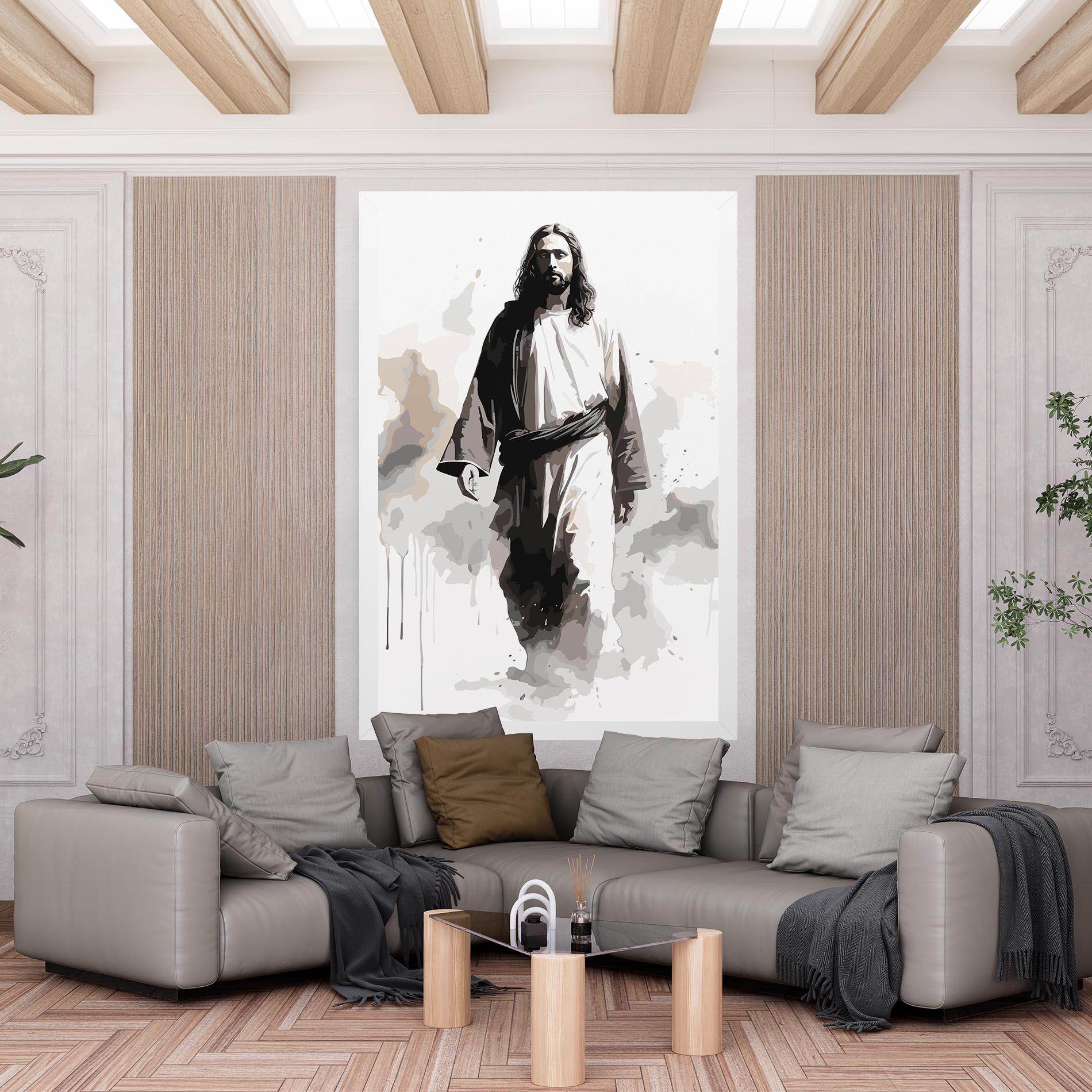 Vászonkép Watercolor Jesus mockup 6