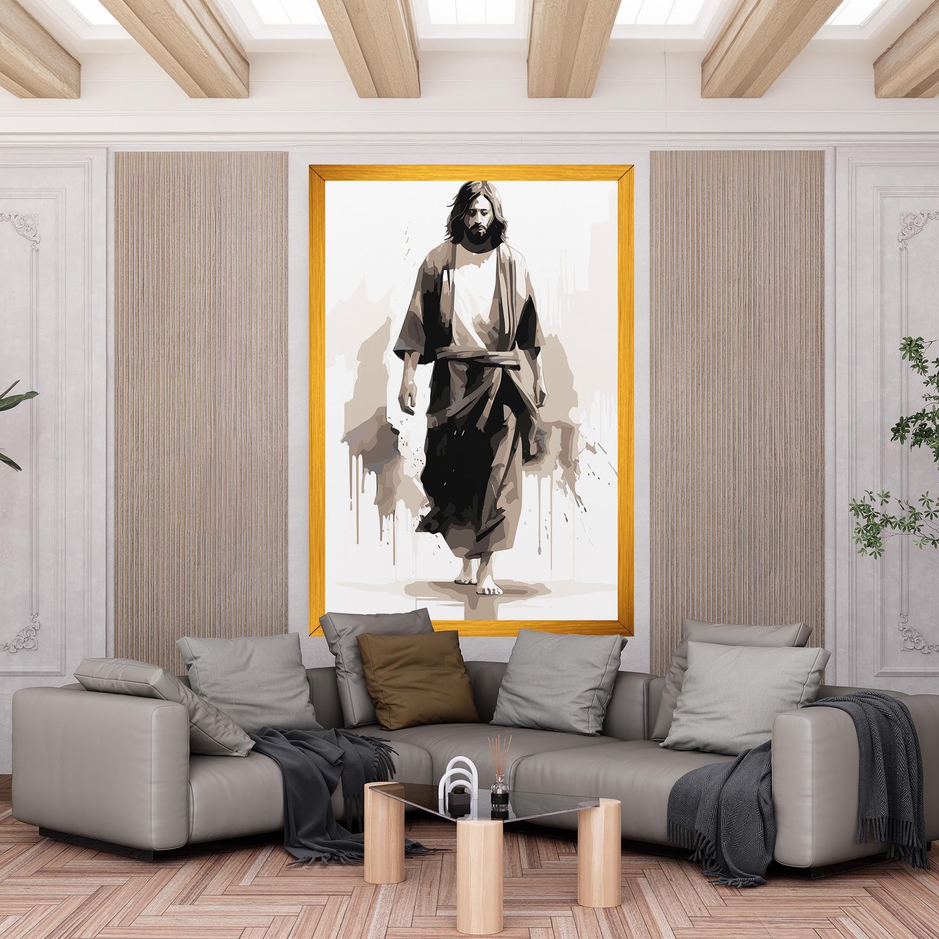 Cream Art Jesus mockup 6
