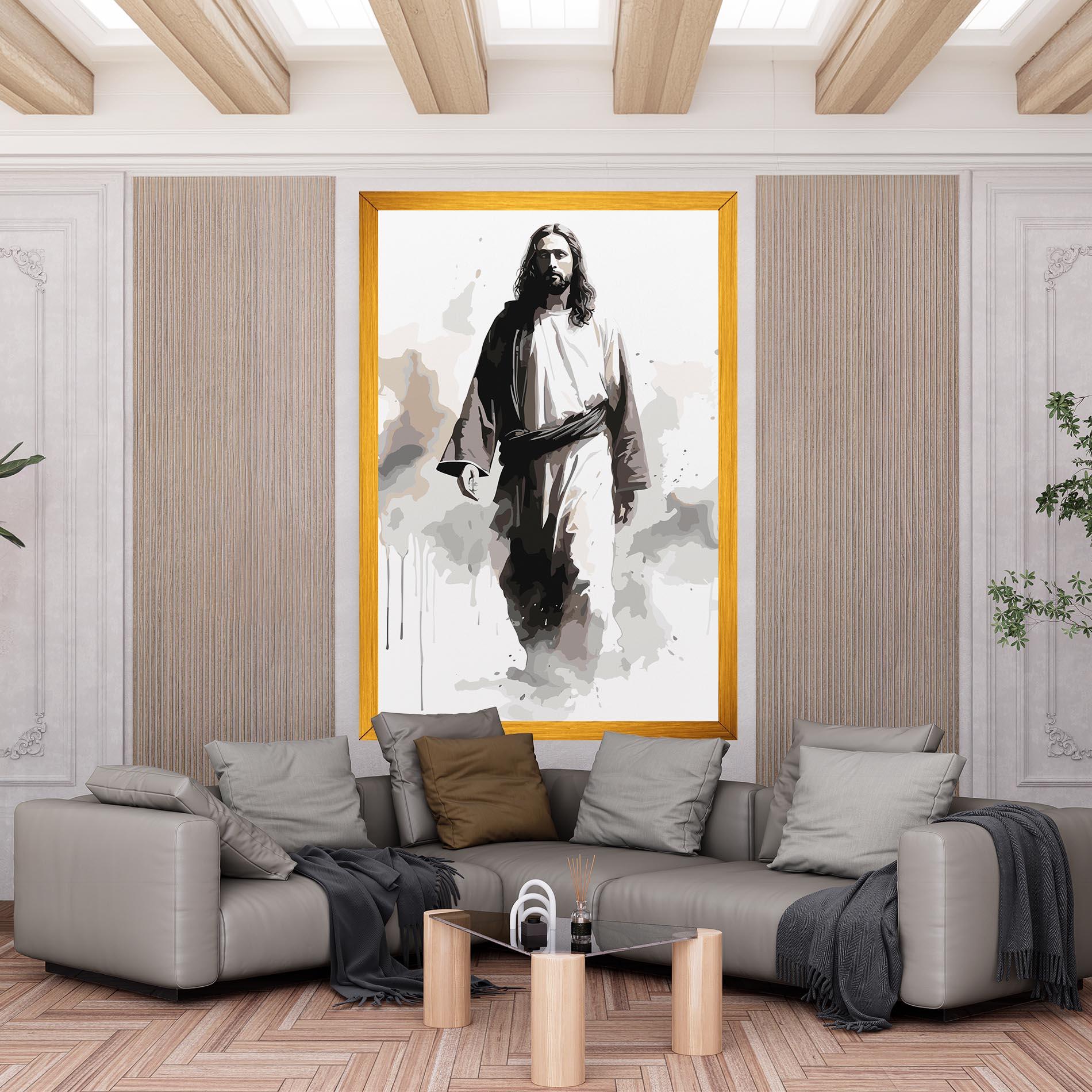 Vászonkép Watercolor Jesus mockup 6