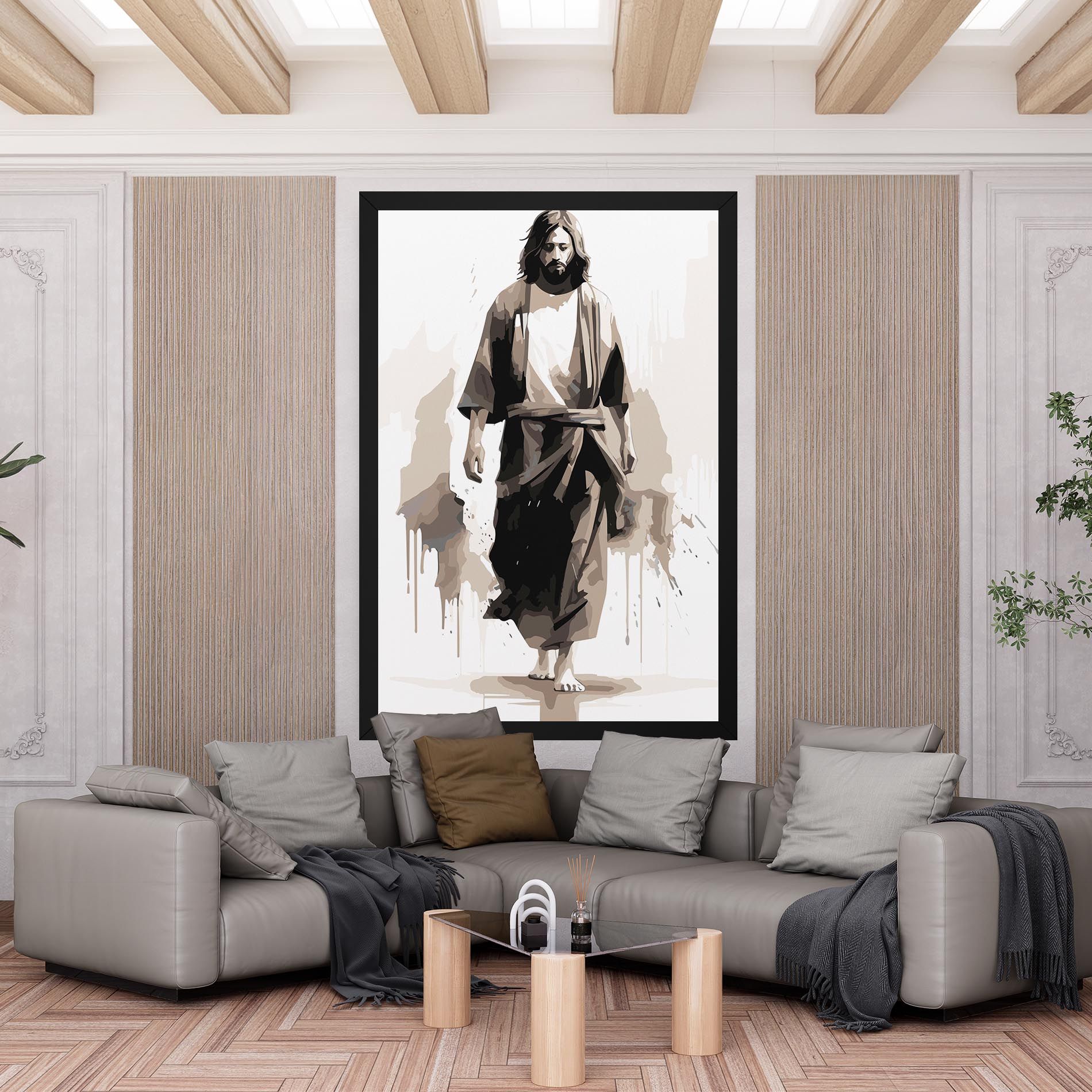 Cream Art Jesus mockup 6
